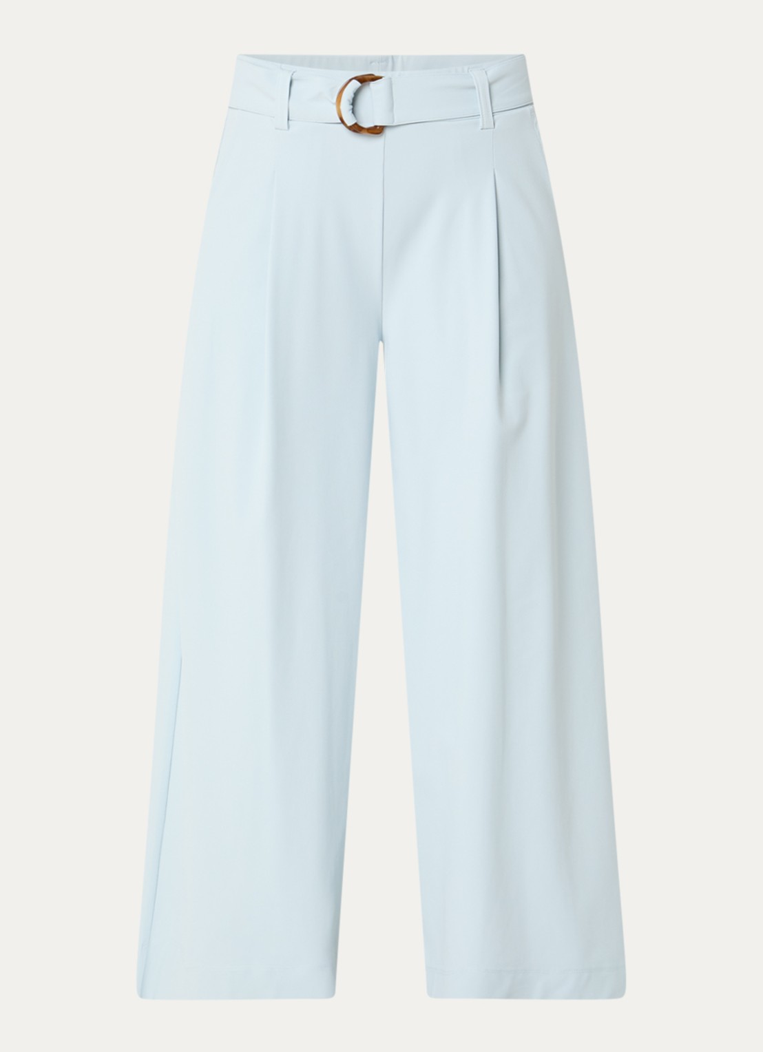 Expresso High waist wide fit palazzo broek met steekzakken - voorkant lichtblauw