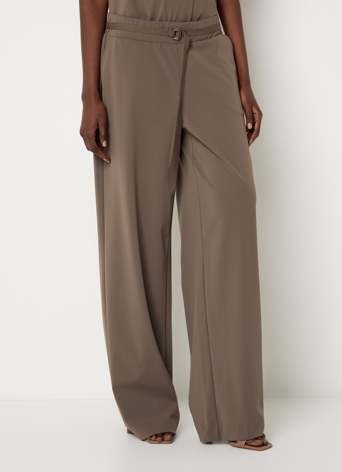 Expresso High waist wide fit pantalon met steekzakken - detail 2 zand