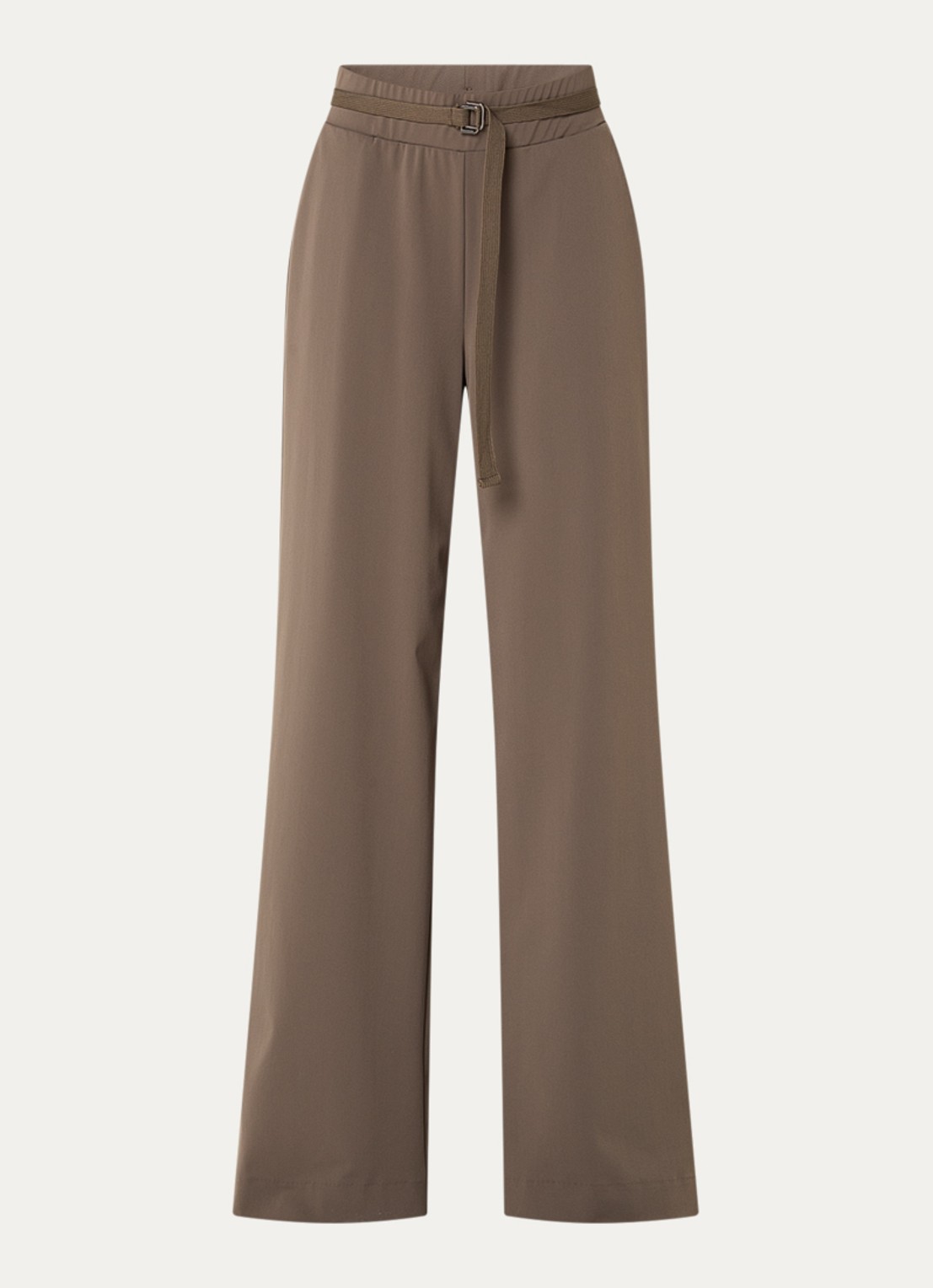 Expresso High waist wide fit pantalon met steekzakken - voorkant 3 zand