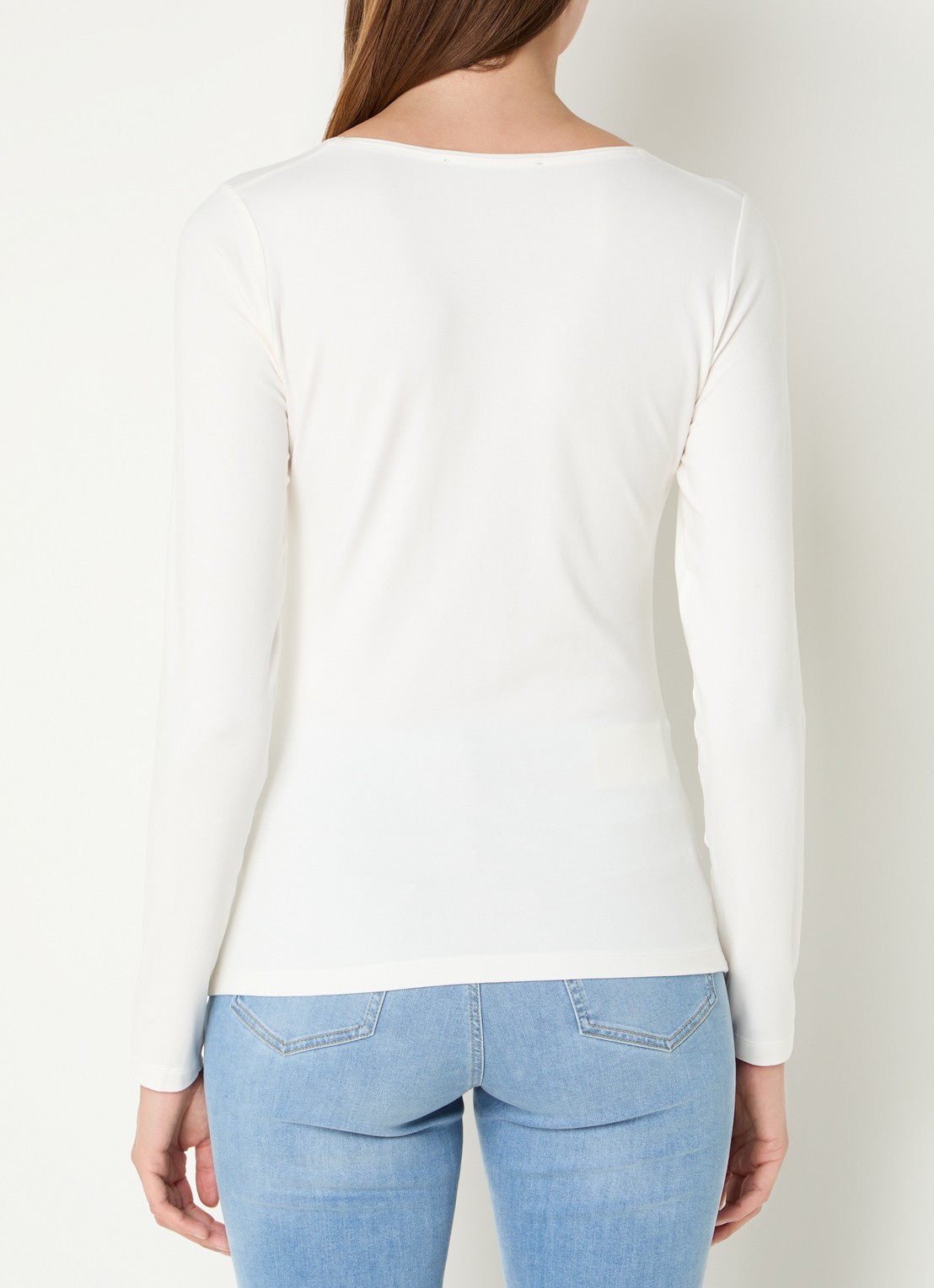 Expresso Longsleeve met ronde hals - achterkant gebroken wit