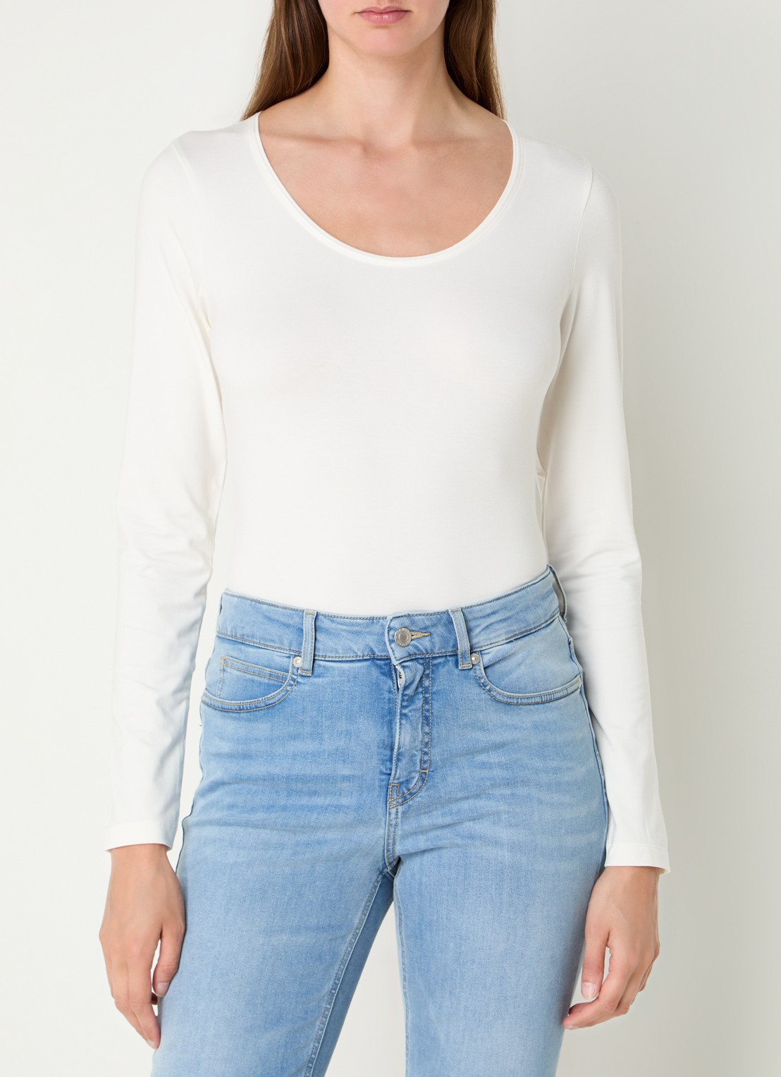 Expresso Longsleeve met ronde hals - detail 4 gebroken wit