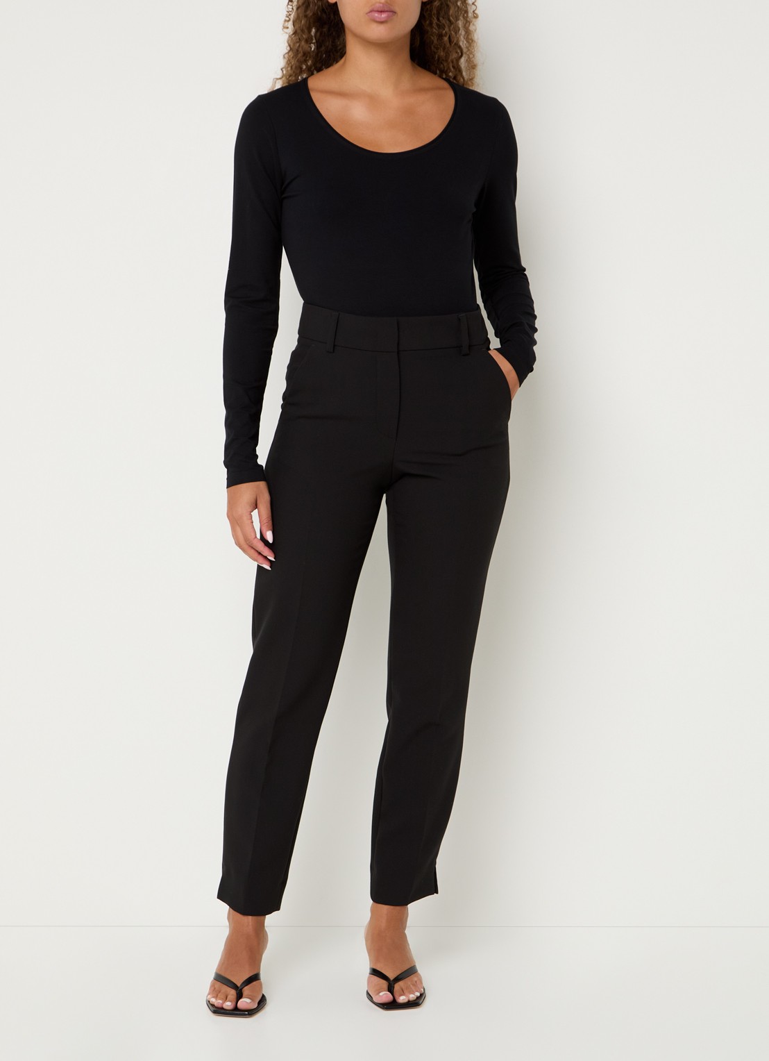 Expresso Longsleeve met ronde hals - voorkant 2 zwart