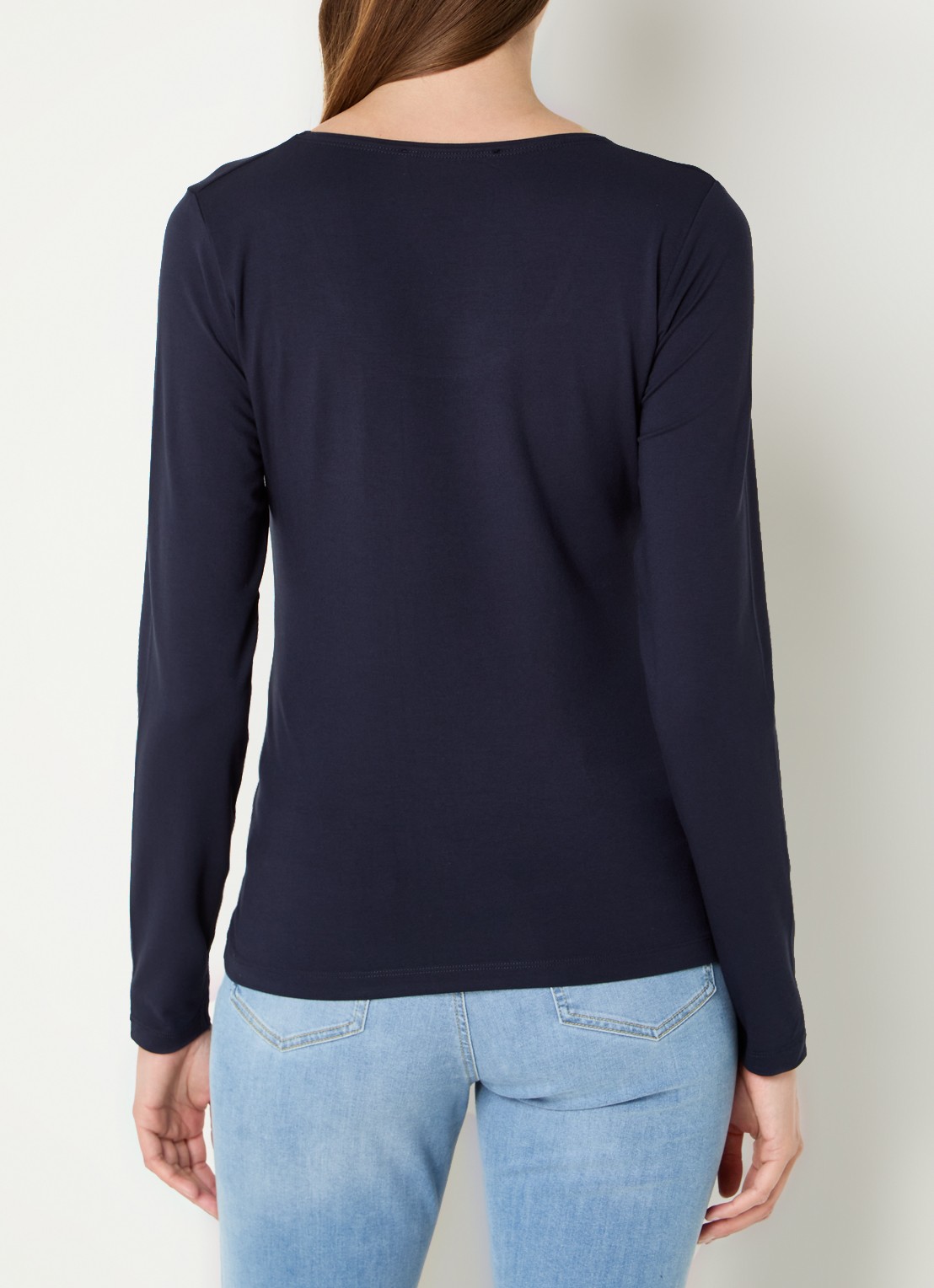 Expresso Longsleeve met ronde hals - achterkant 3 donkerblauw