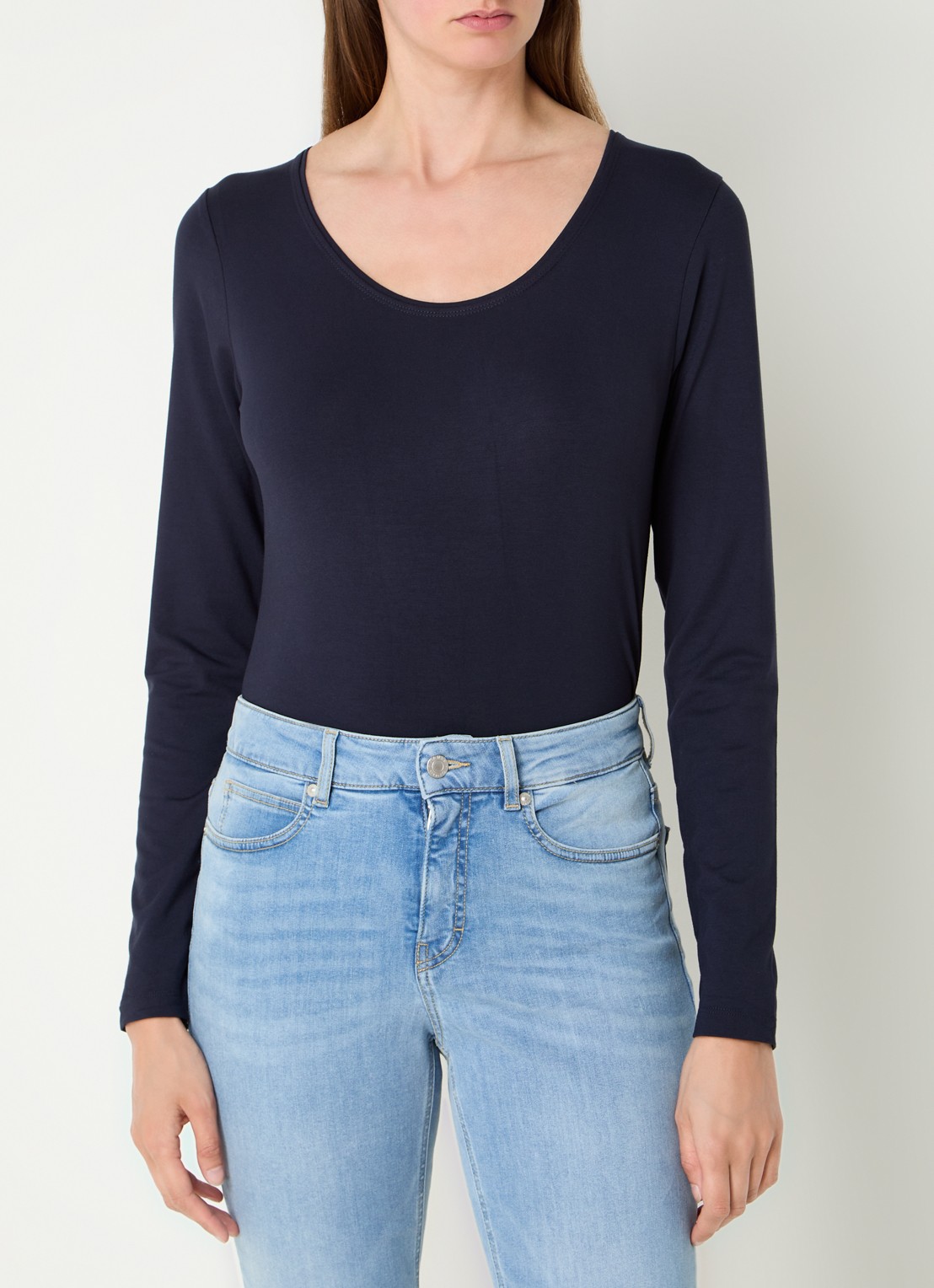 Expresso Longsleeve met ronde hals - detail 4 donkerblauw