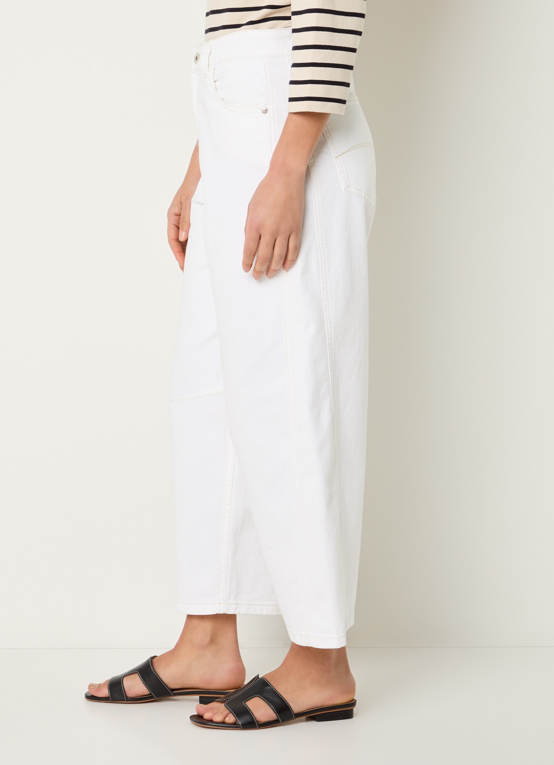 Expresso Mid waist balloon fit jeans met gekleurde wassing - detail 4 wit