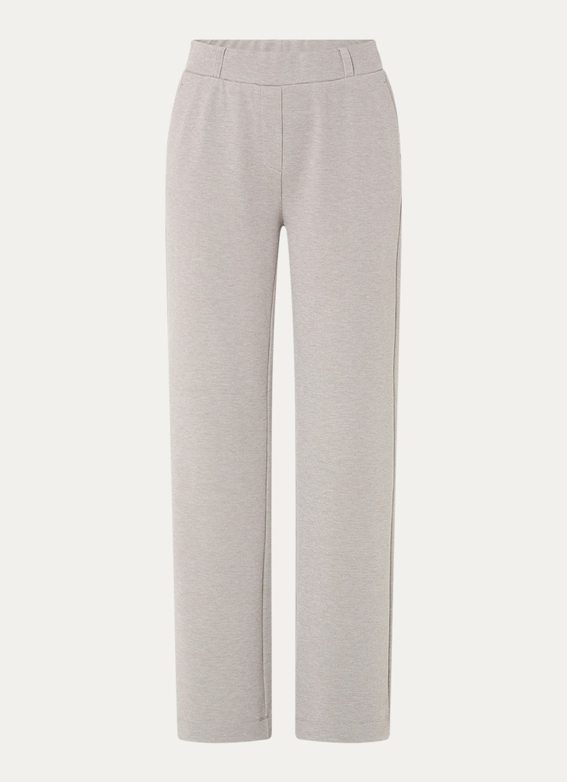 Expresso Mid waist flared fit broek met steekzakken - voorkant 2 lichtgrijs