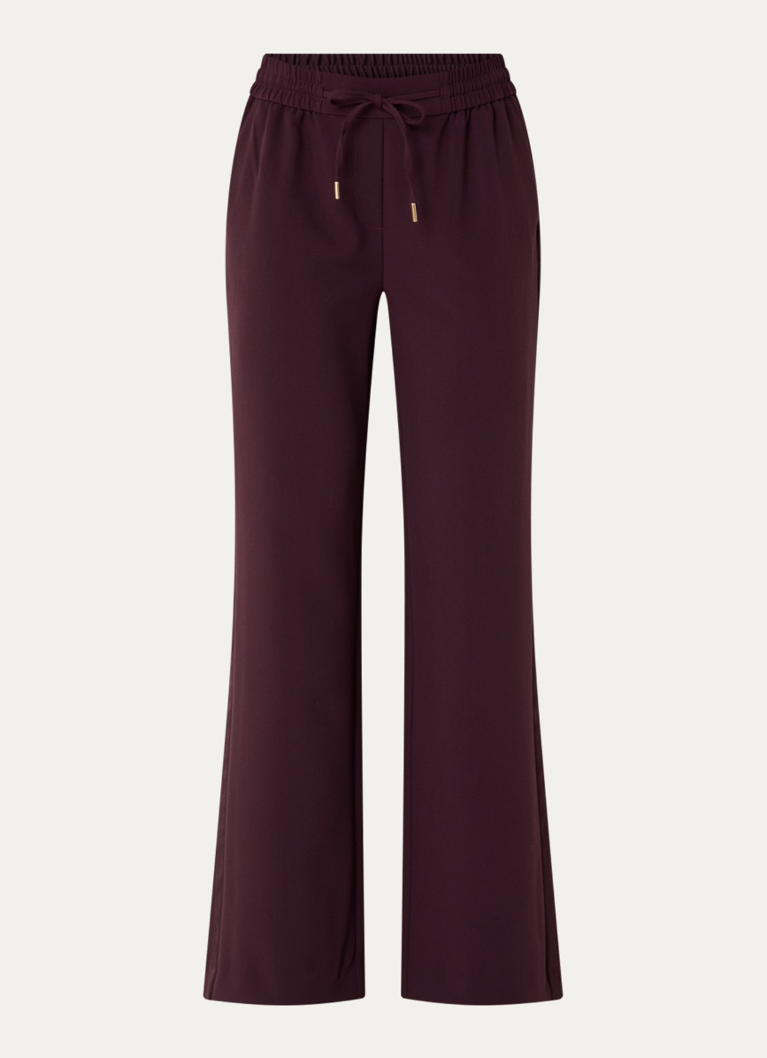 Expresso Mid waist flared fit broek met steekzakken - voorkant aubergine