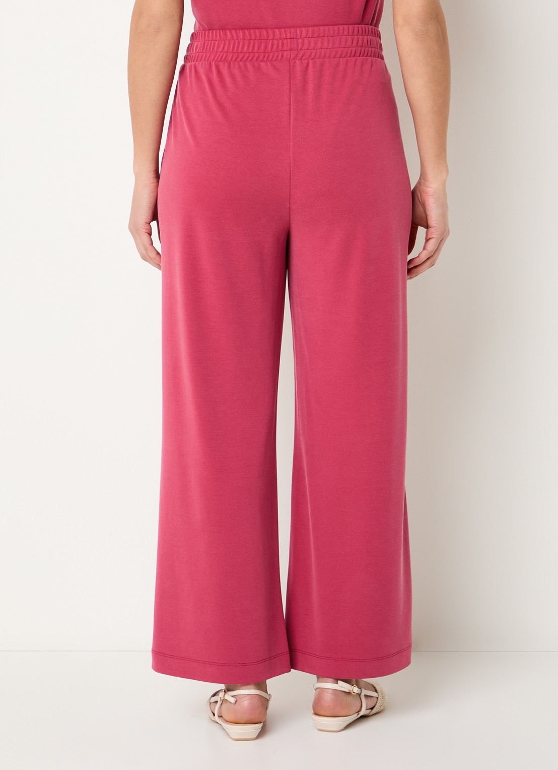Expresso Mid waist loose fit joggingbroek met steekzakken - achterkant 4 kersenrood