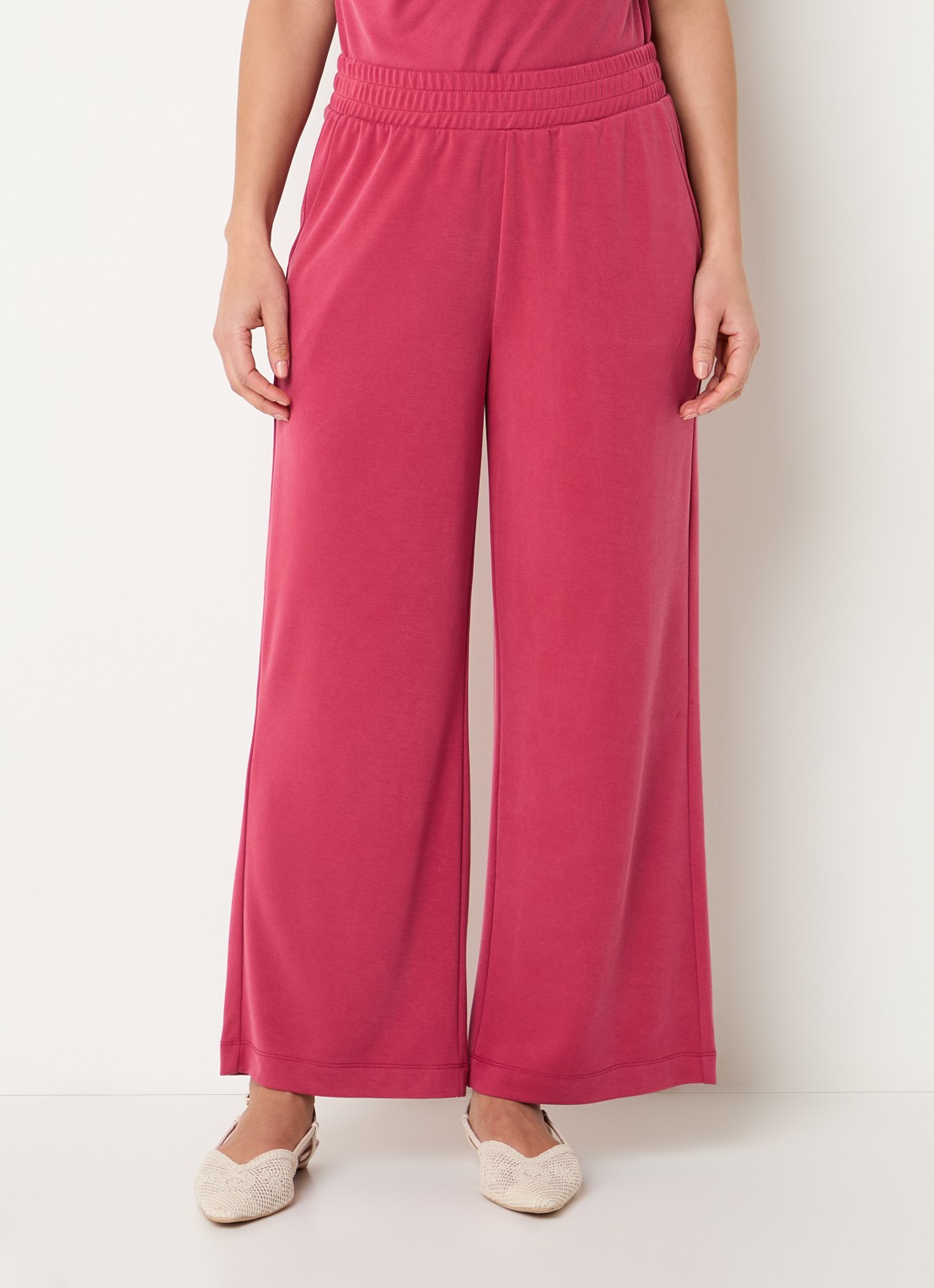 Expresso Mid waist loose fit joggingbroek met steekzakken - detail 3 kersenrood