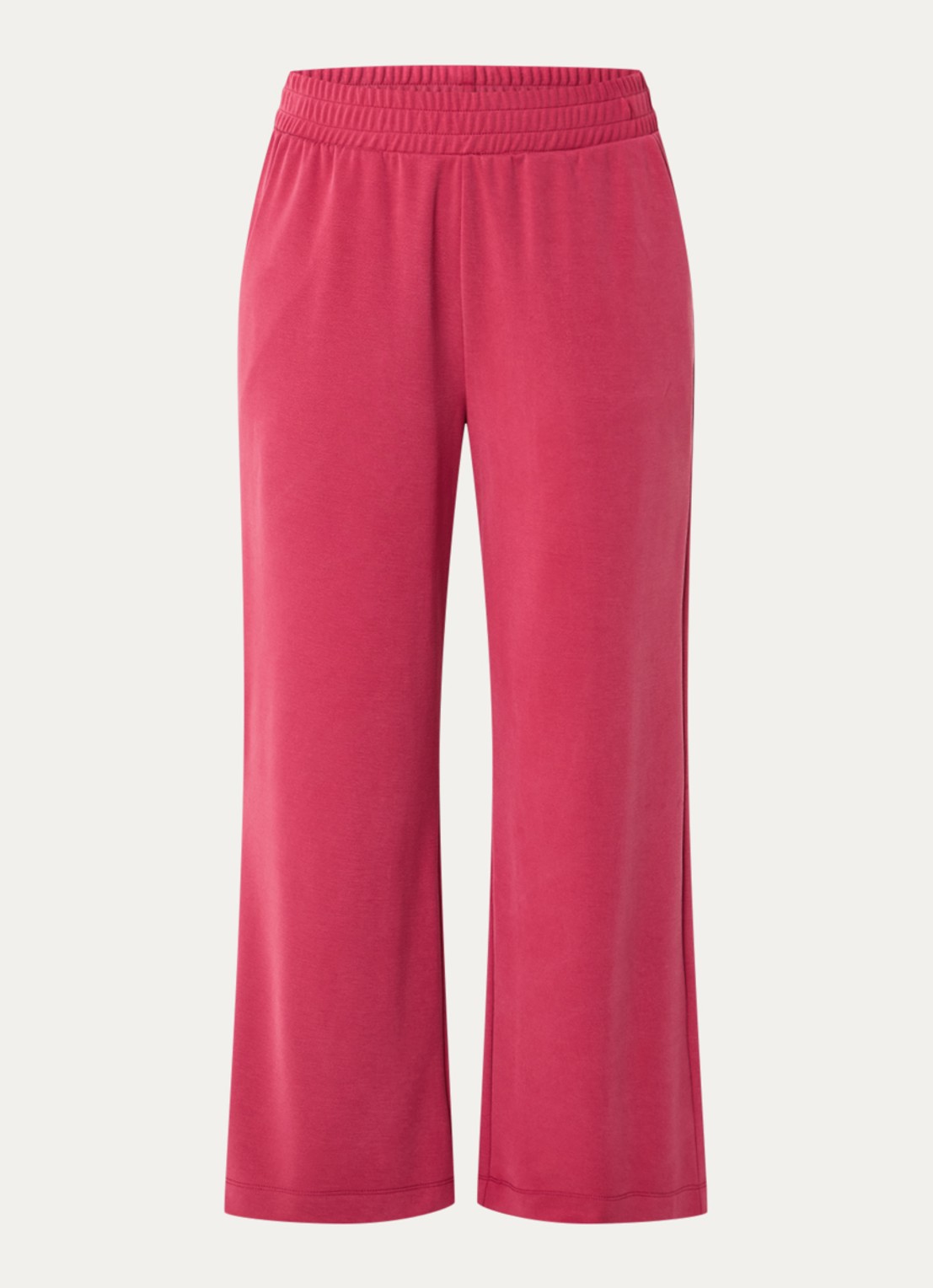 Expresso Mid waist loose fit joggingbroek met steekzakken - voorkant kersenrood