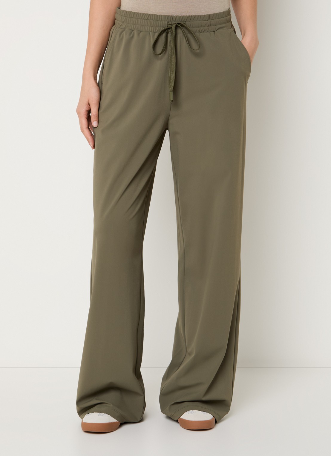 Expresso Mid waist loose fit joggingbroek - detail 2 bronsgroen