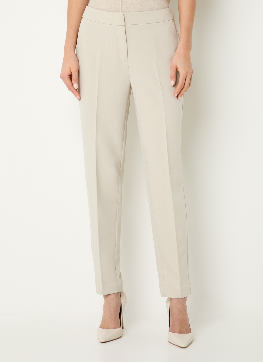Expresso Mid waist regular fit pantalon met steekzakken - detail 3 beige