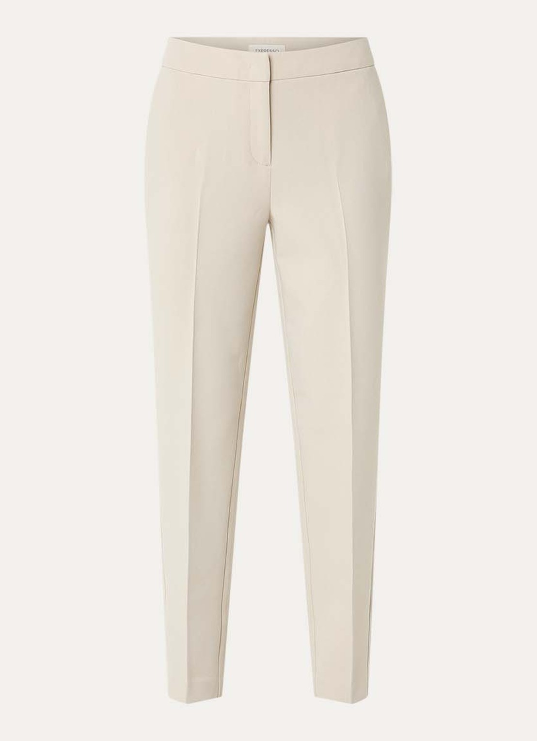 Expresso Mid waist regular fit pantalon met steekzakken - voorkant beige