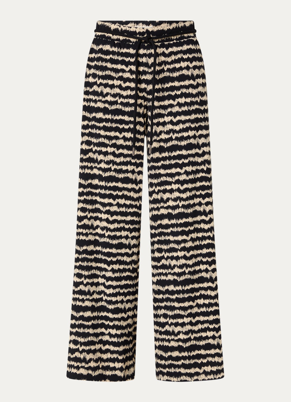 Expresso Mid waist wide fit broek met print - voorkant zwart