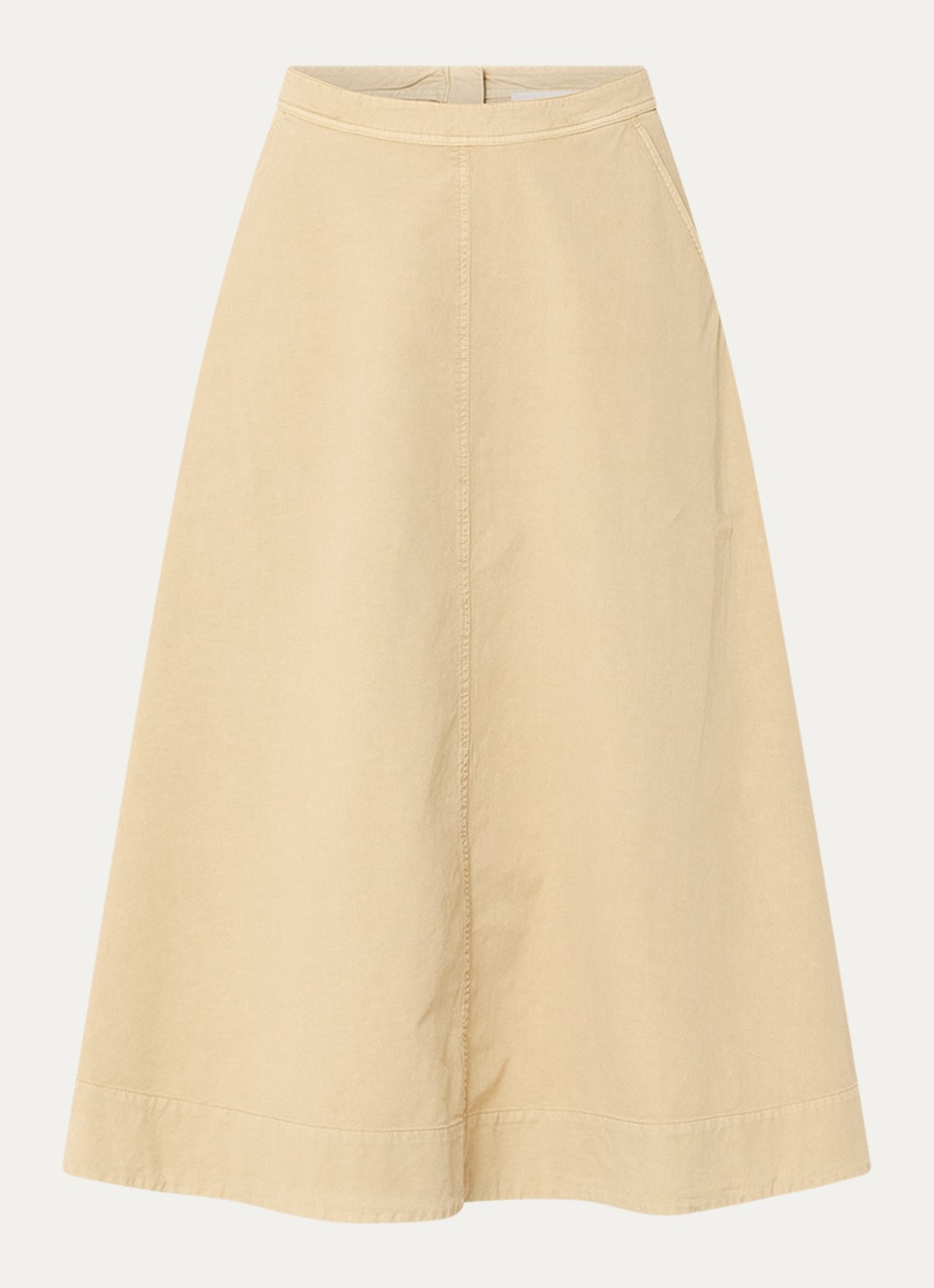 Expresso Midi rok in linnenblend met steekzakken - voorkant 3 beige