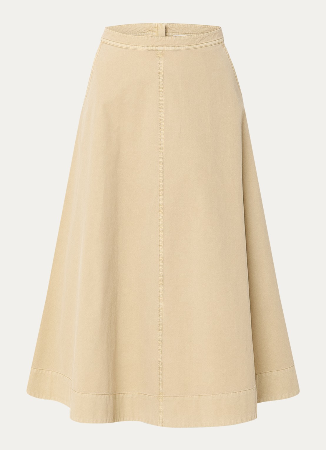 Expresso Midi rok in linnenblend met steekzakken - voorkant 5 beige