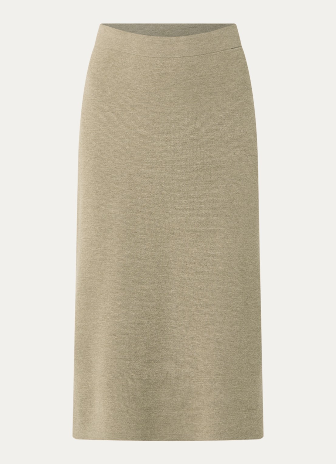 Expresso Midi rok in wolblend  - voorkant 3 khaki