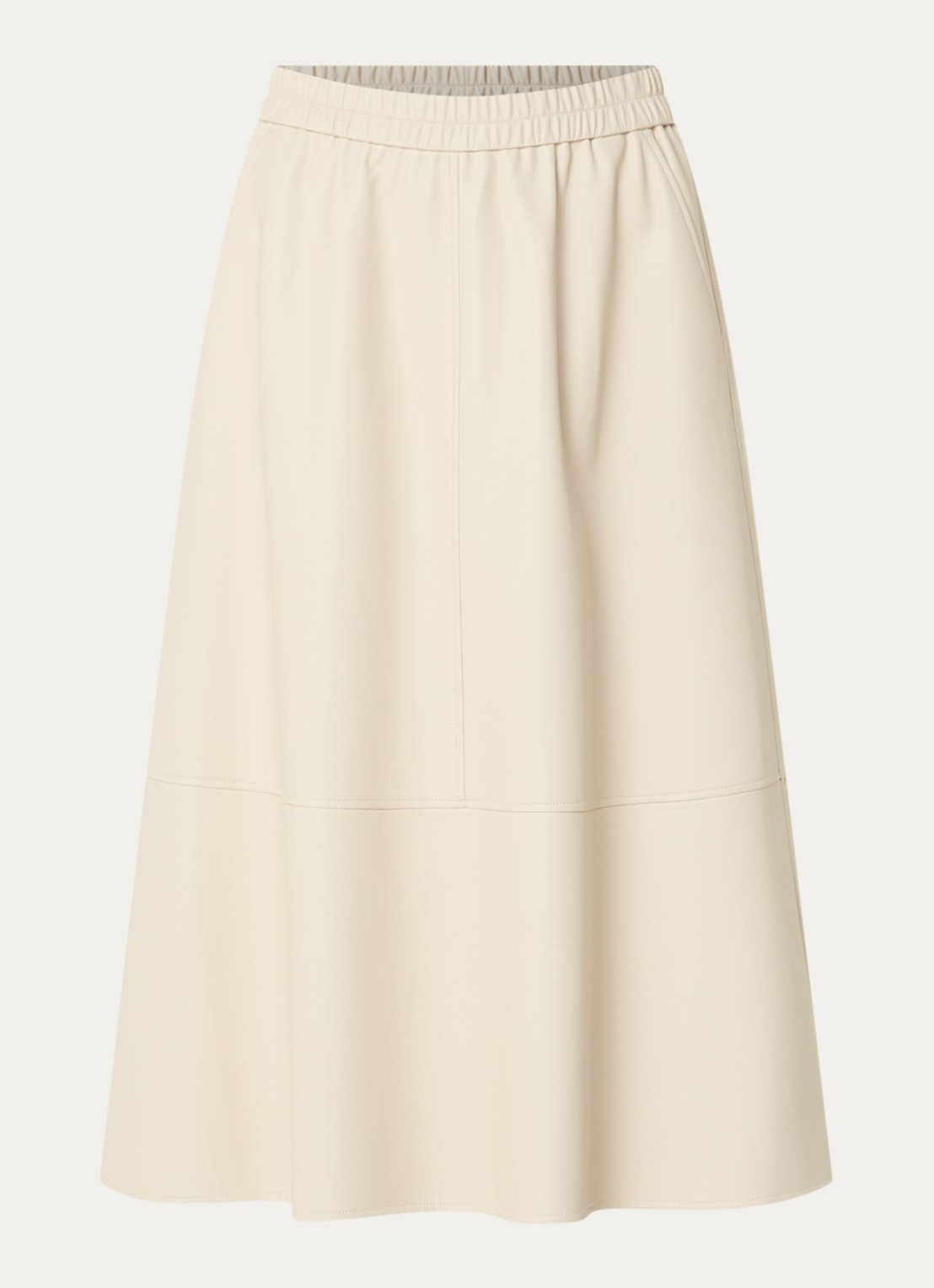 Expresso Midi rok van imitatieleer - voorkant 3 beige
