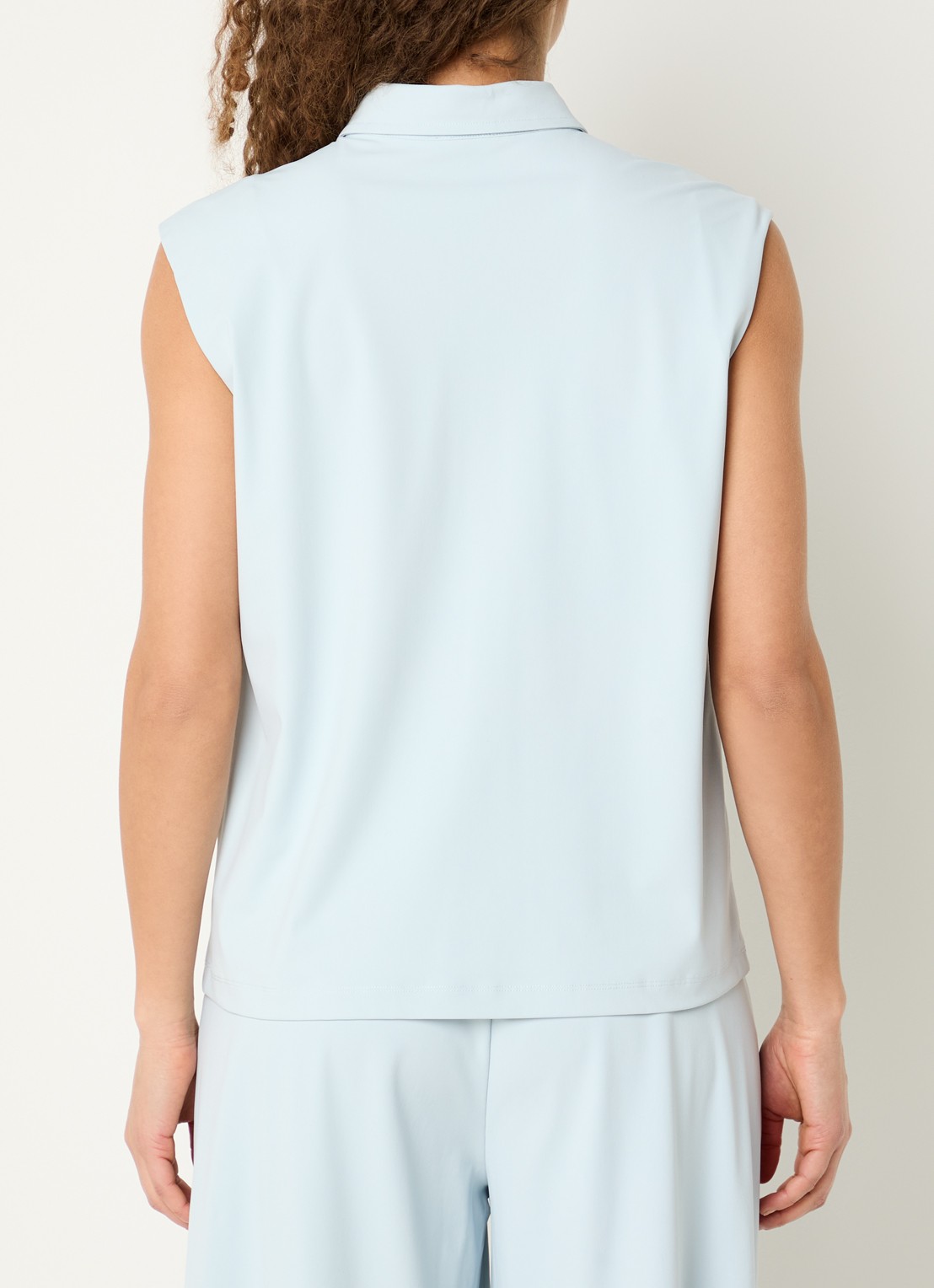 Expresso Mouwloze blouse  - achterkant 4 lichtblauw
