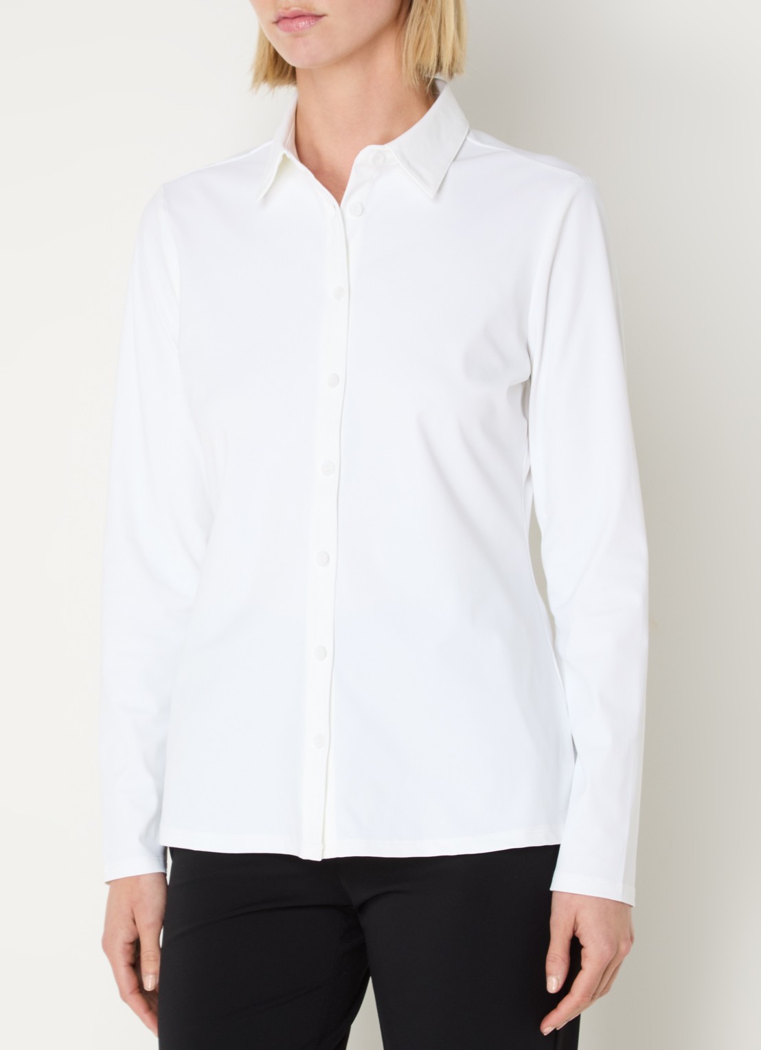 Expresso Noos blouse van travelstof - detail wit