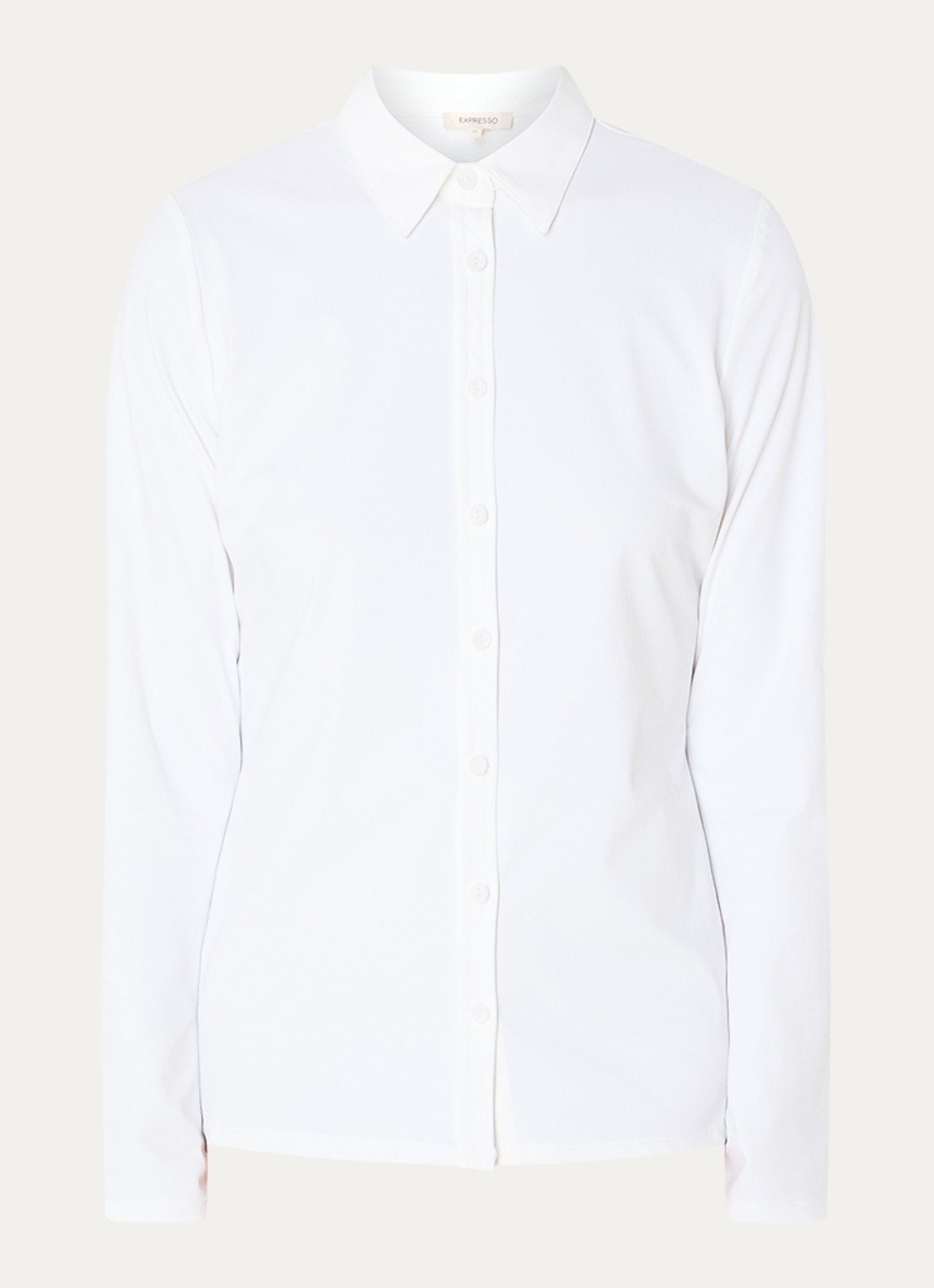 Expresso Noos blouse van travelstof - voorkant 2 wit