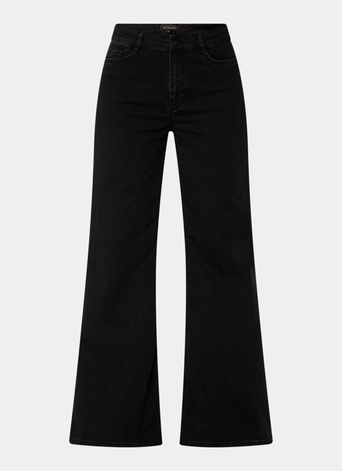 Expresso Noos high waist wide leg jeans met gekleurde wassing - voorkant zwart