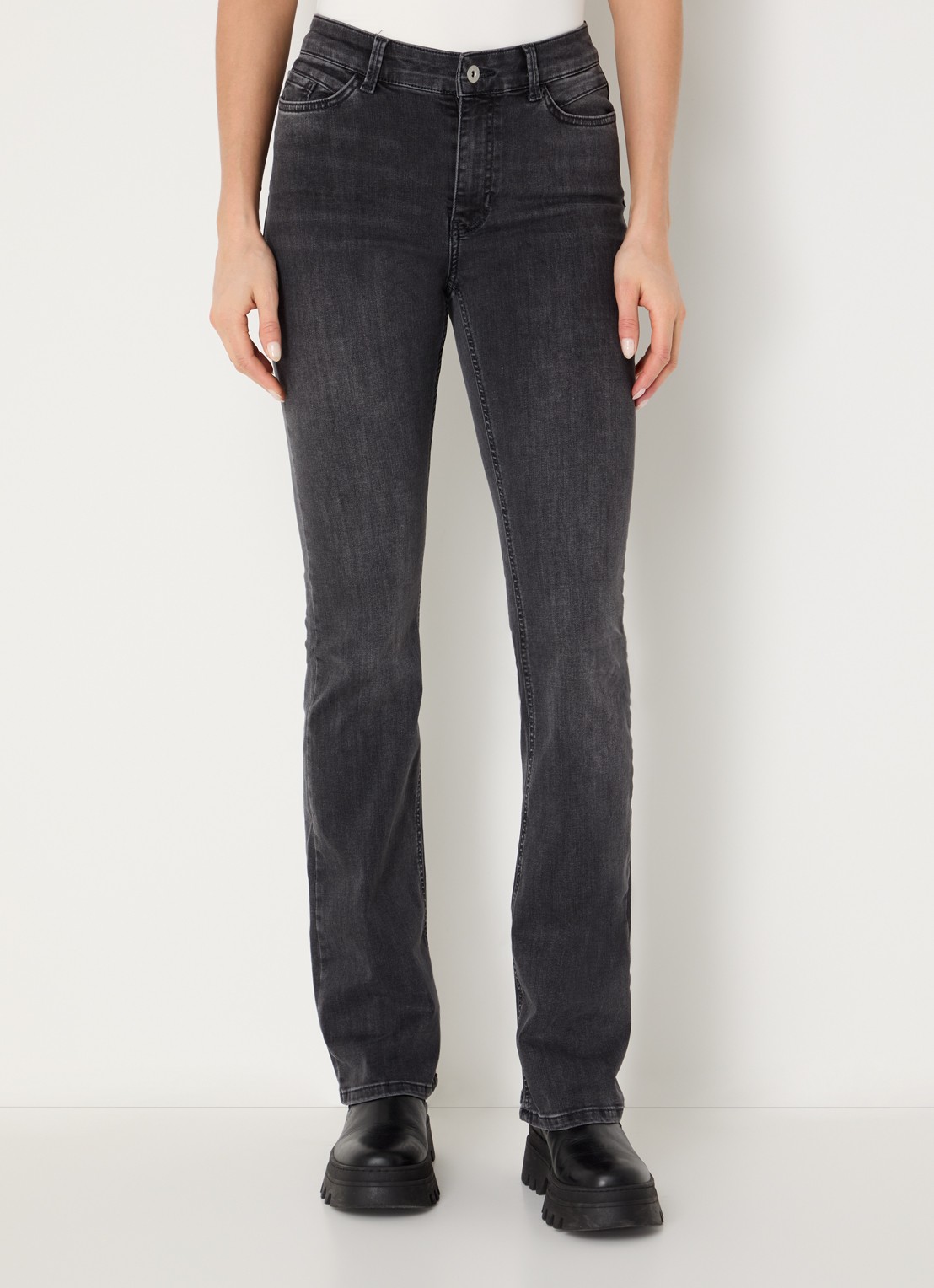 Expresso Noos mid waist flared jeans met gekleurde wassing - detail 2 donkergrijs
