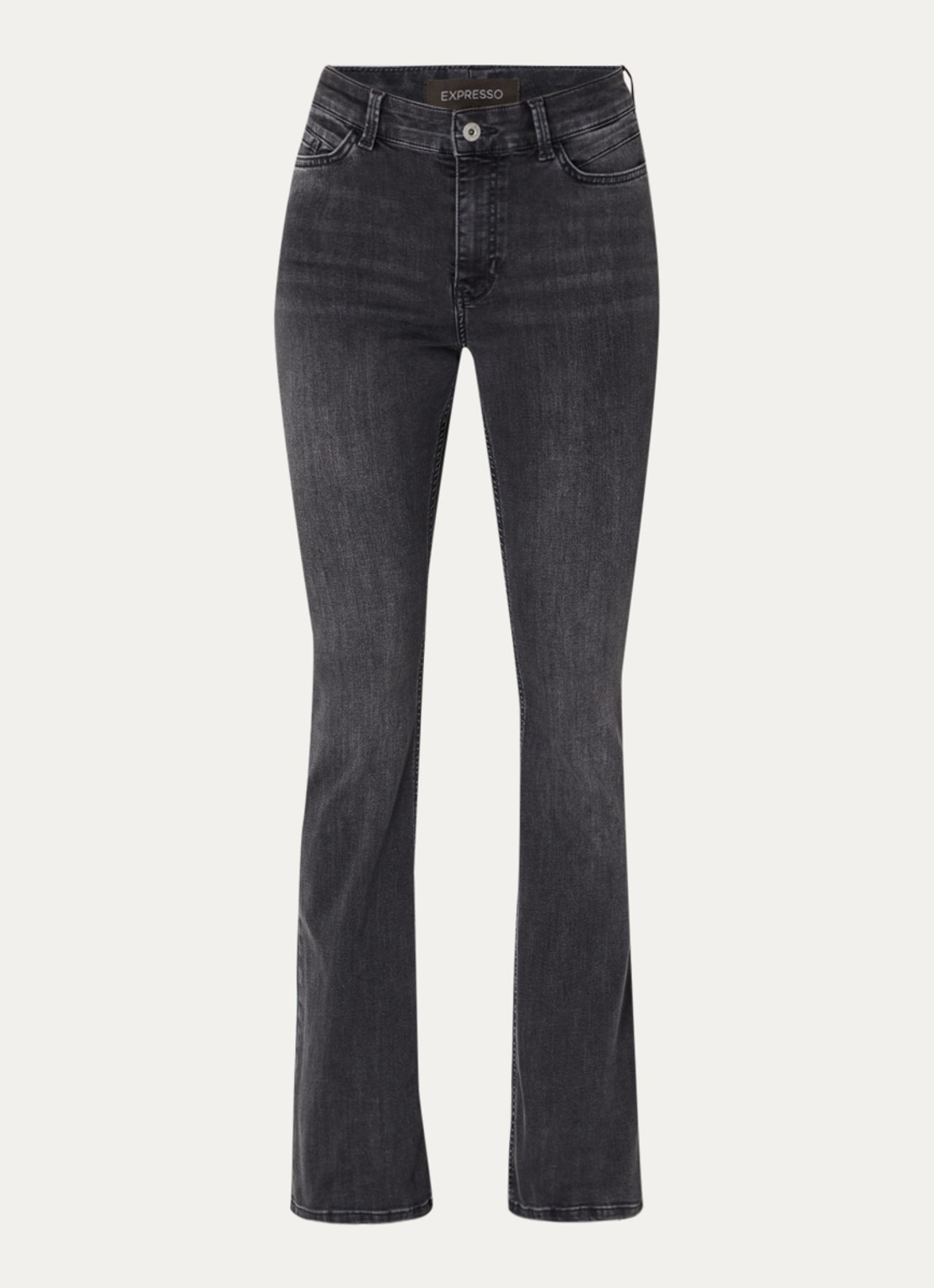 Expresso Noos mid waist flared jeans met gekleurde wassing - voorkant 4 donkergrijs