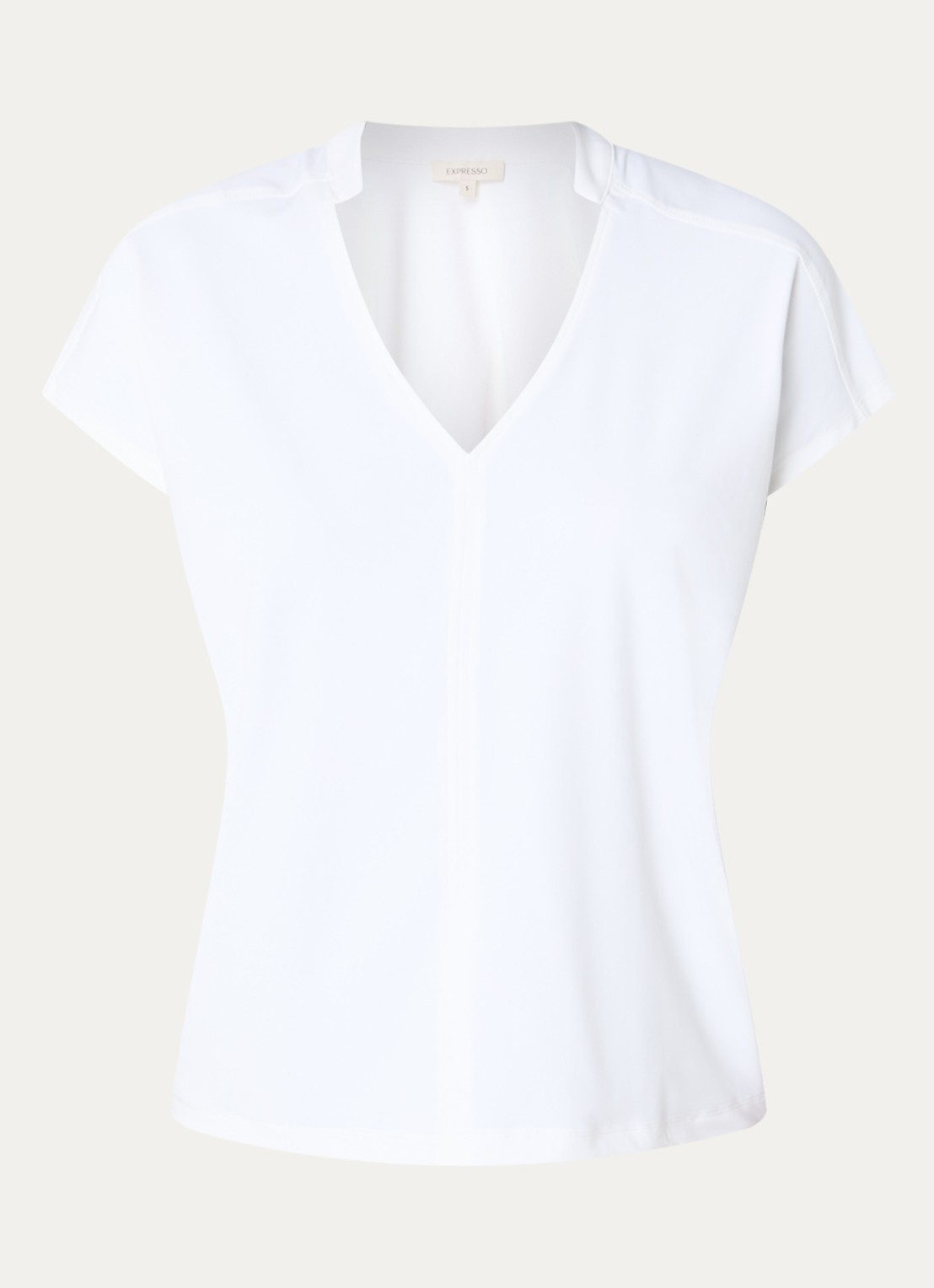 Expresso Noos T-shirt met V-hals - voorkant wit