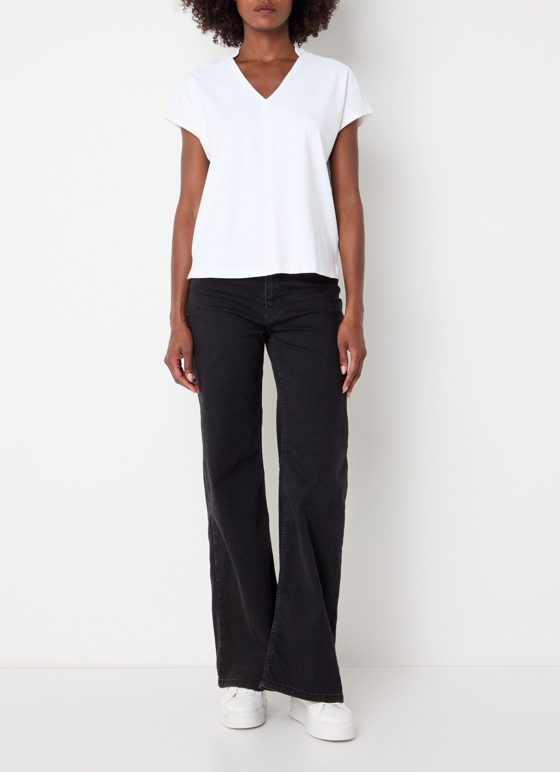 Expresso Noos T-shirt met V-hals - voorkant 2 wit