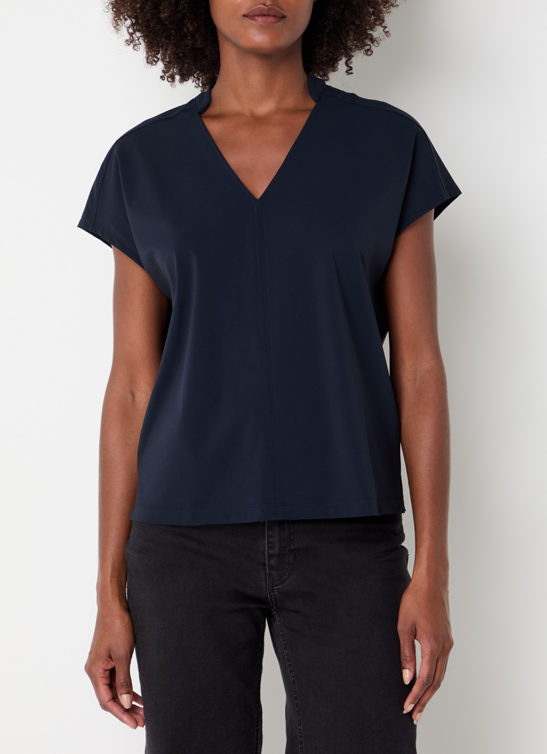 Expresso Noos T-shirt met V-hals - detail 4 donkerblauw