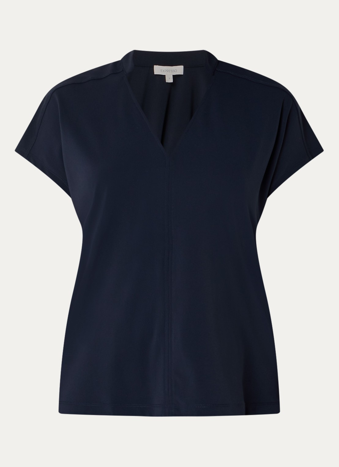 Expresso Noos T-shirt met V-hals - voorkant 2 donkerblauw