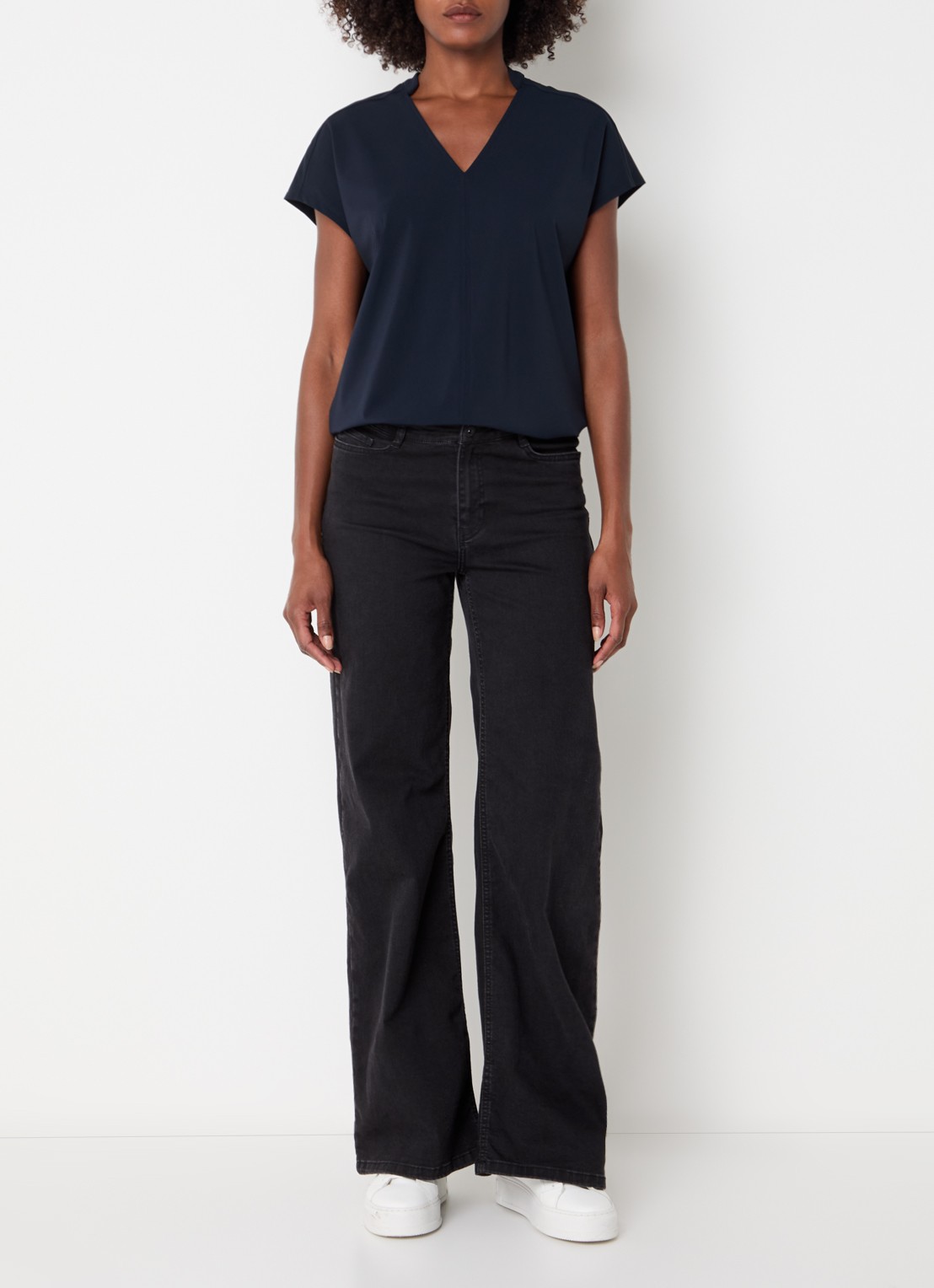 Expresso Noos T-shirt met V-hals - voorkant 3 donkerblauw