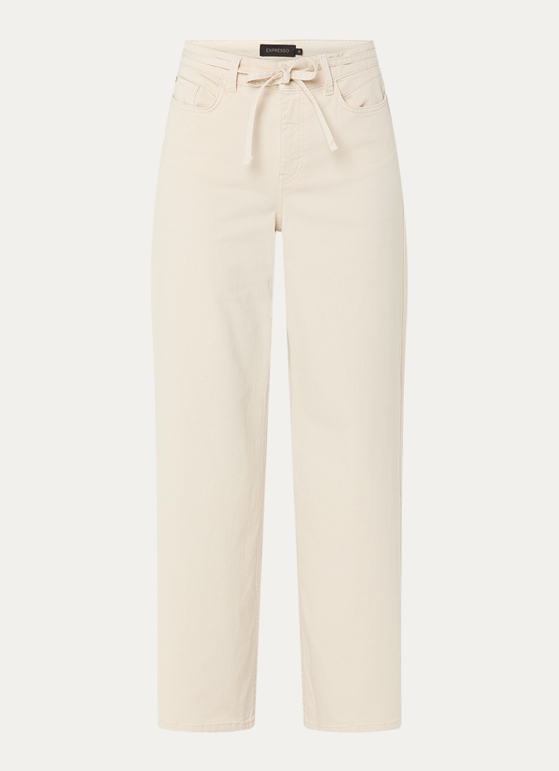 Expresso Paris mid waist wide leg jeans met gekleurde wassing - voorkant 4 beige