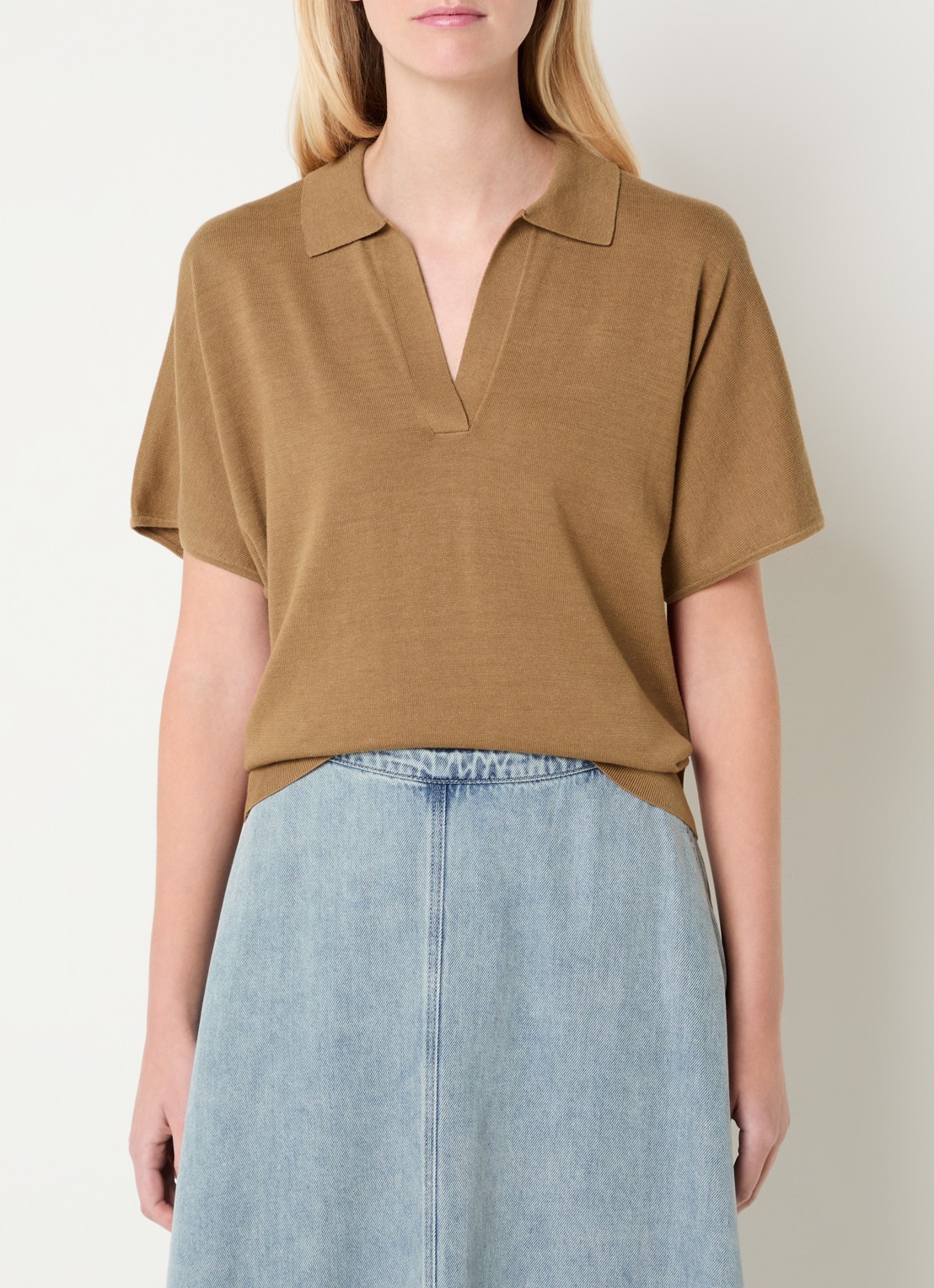 Expresso Polo met stretch - detail 4 wit