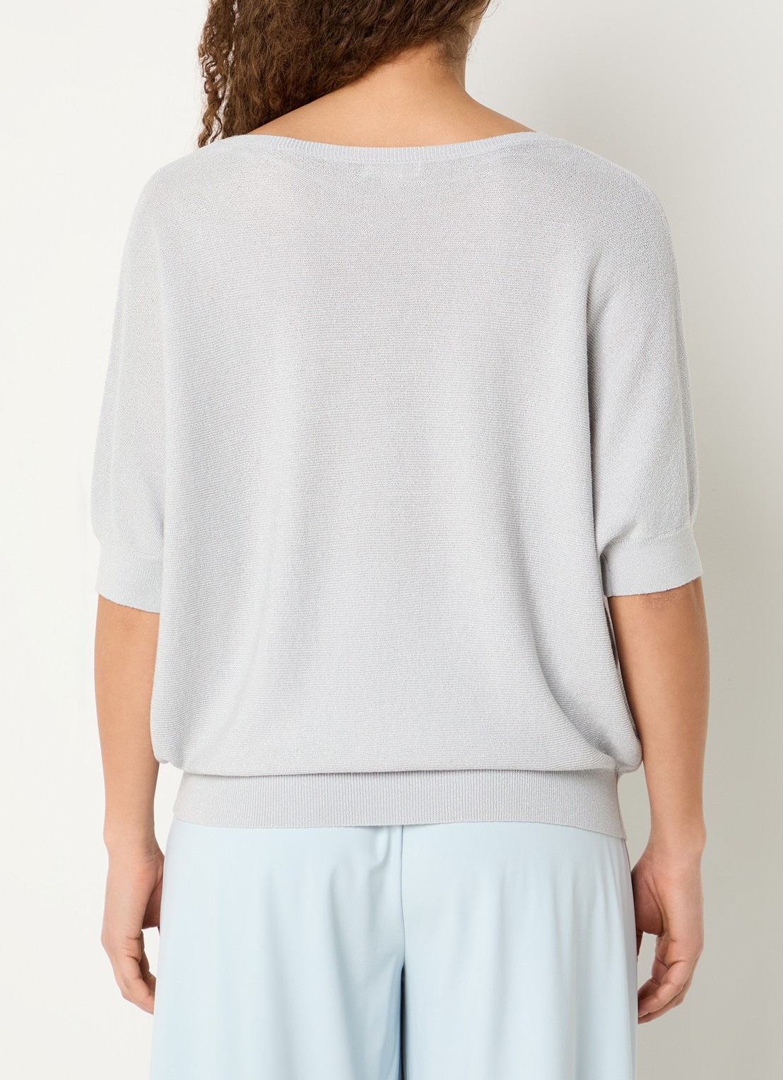 Expresso Pullover met lurex en boothals - achterkant 4 grijsmele