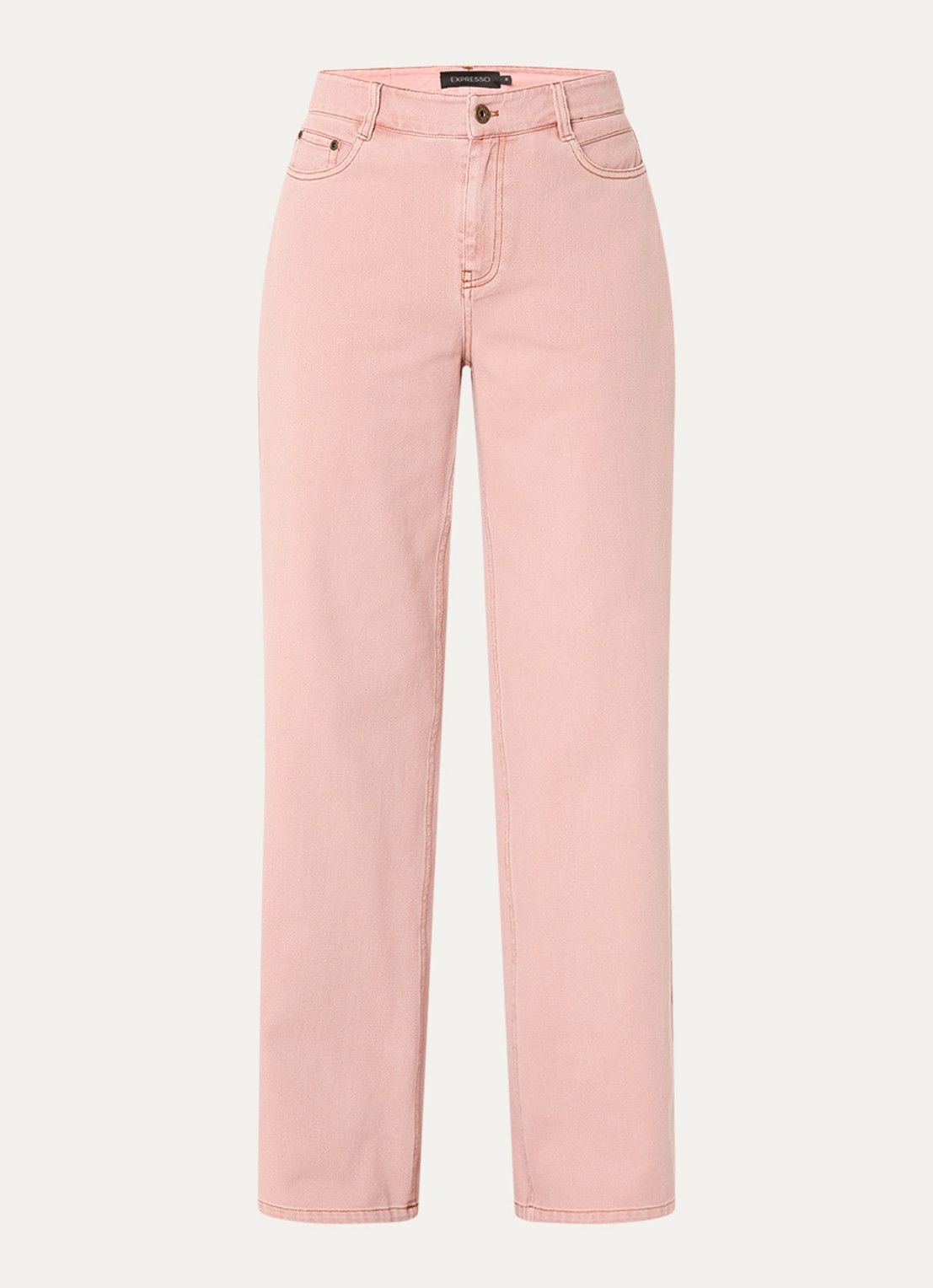 Expresso Rome high waist wide leg jeans met gekleurde wassing - voorkant 4 roze