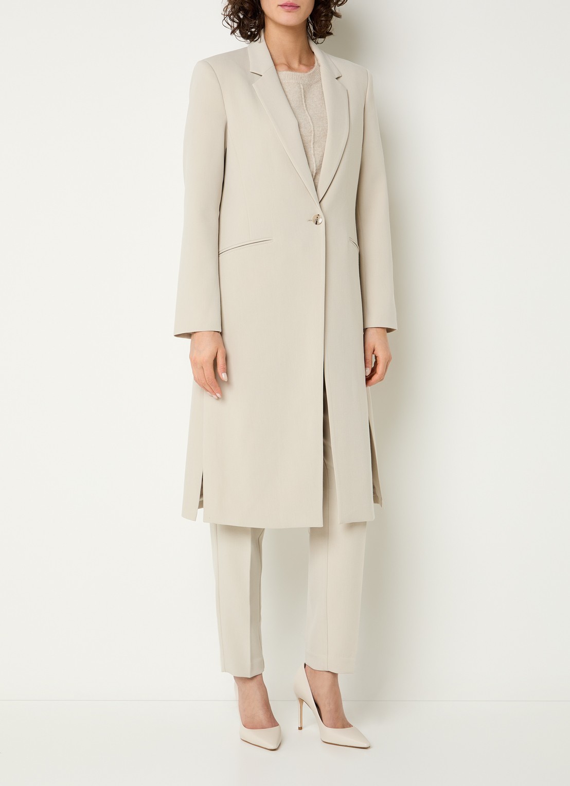 Expresso Single breasted blazer met paspelzakken - detail 4 beige