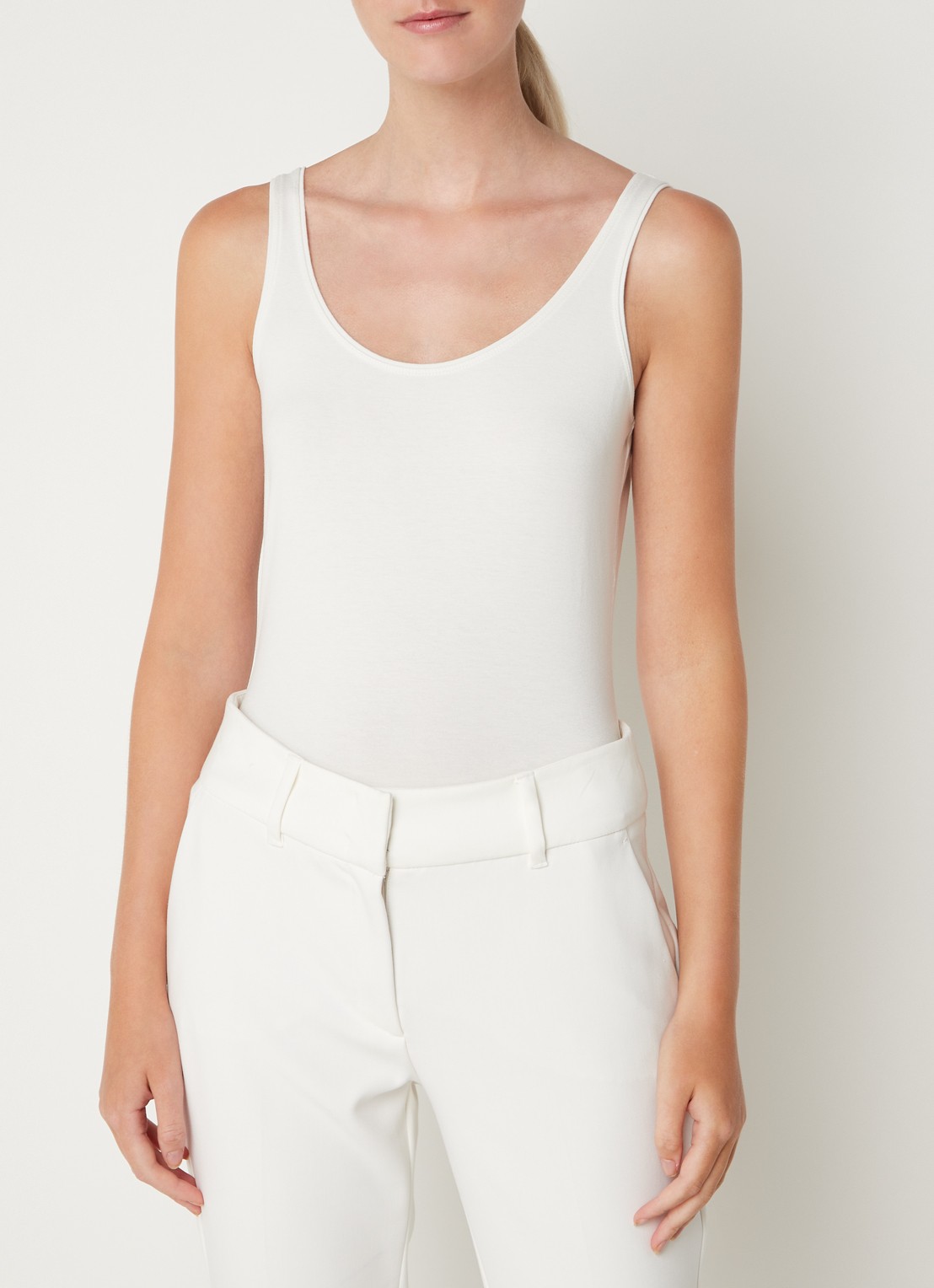 Expresso Singlet met stretch - detail 4 gebroken wit