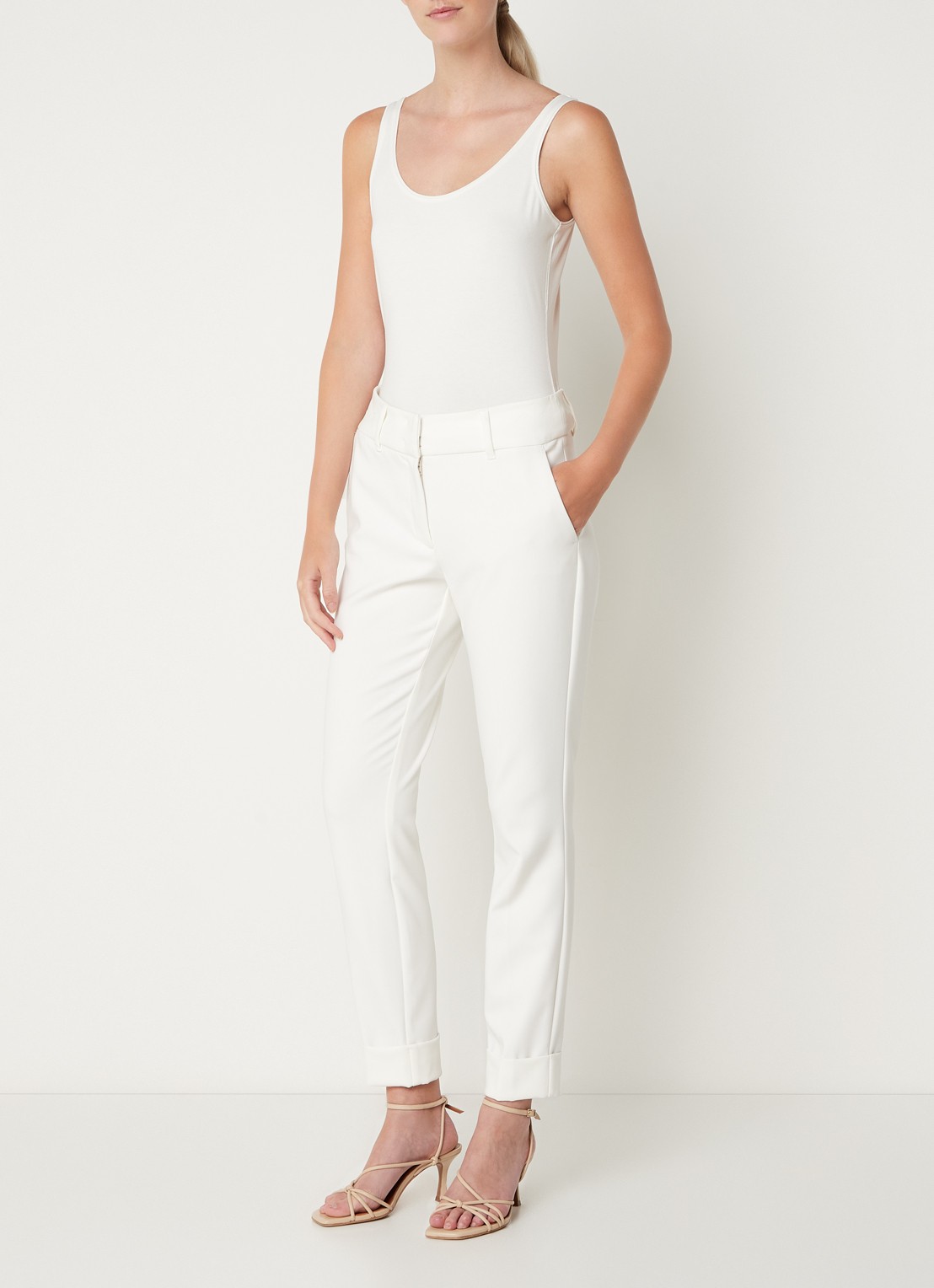 Expresso Singlet met stretch - voorkant 3 gebroken wit