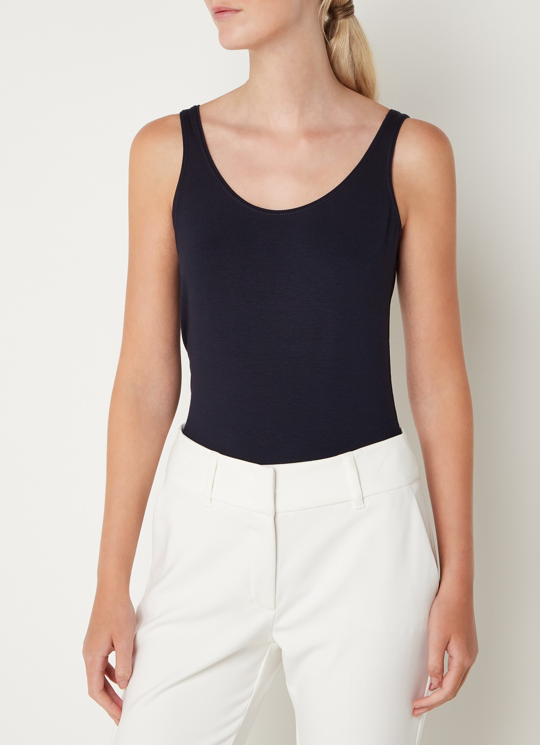 Expresso Singlet met stretch - detail 4 donkerblauw