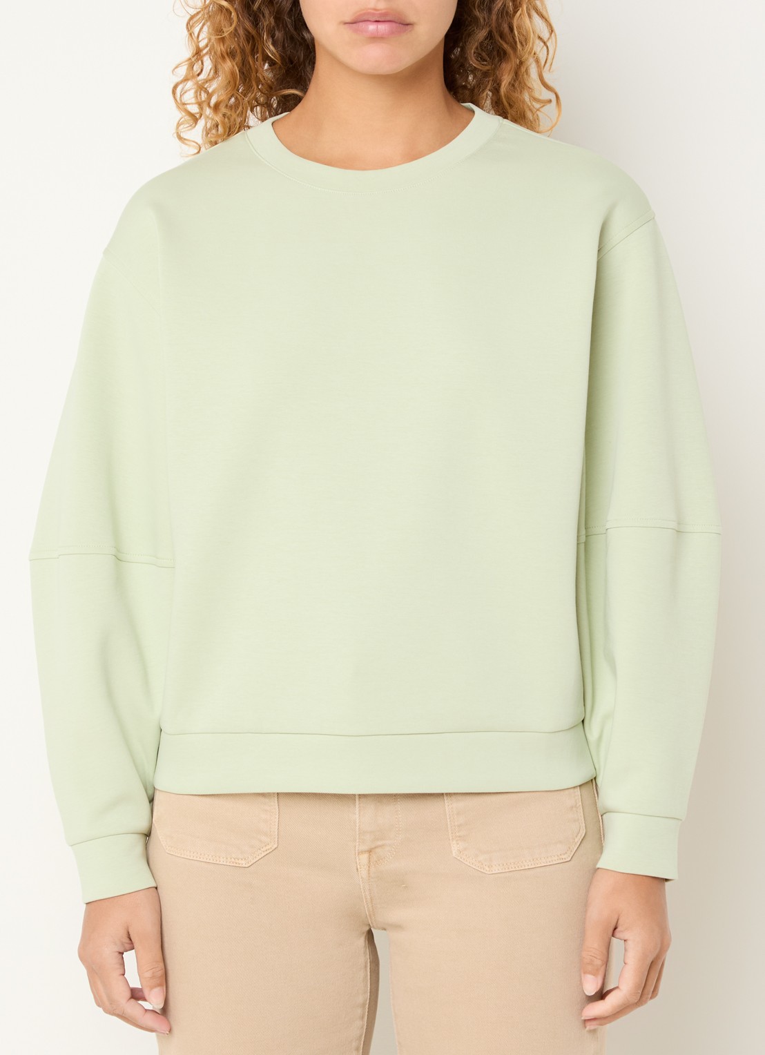 Expresso Sweater met ronde hals - detail 6 lindegroen
