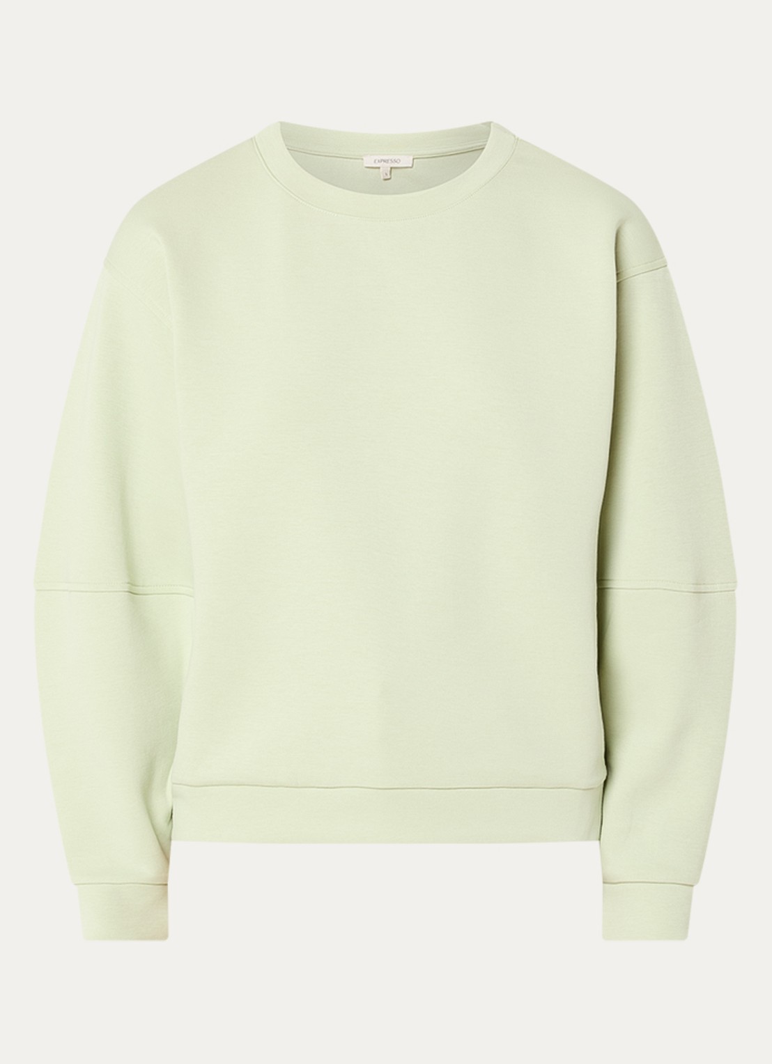 Expresso Sweater met ronde hals - voorkant lindegroen