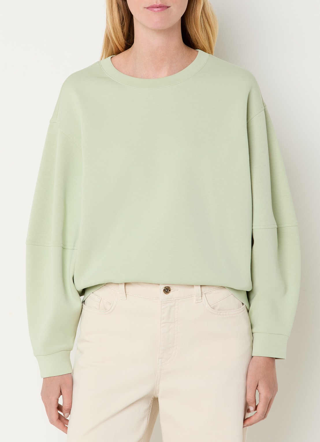 Expresso Sweater met ronde hals - detail 7 lindegroen