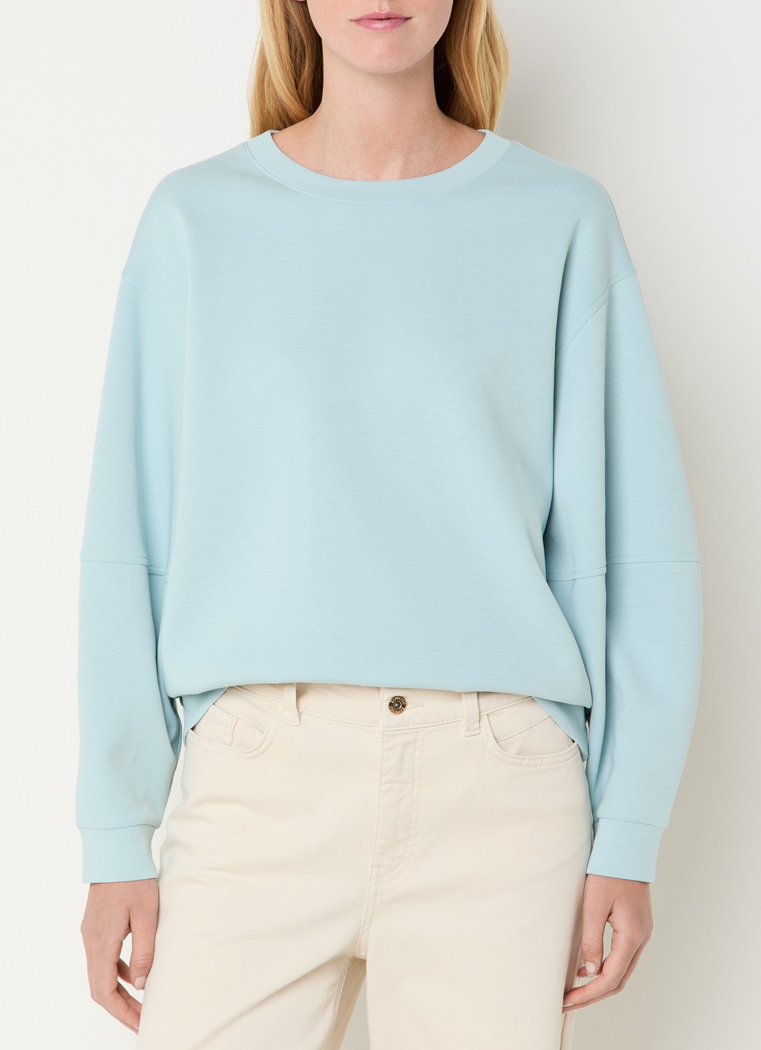Expresso Sweater met ronde hals - detail 4 lichtblauw