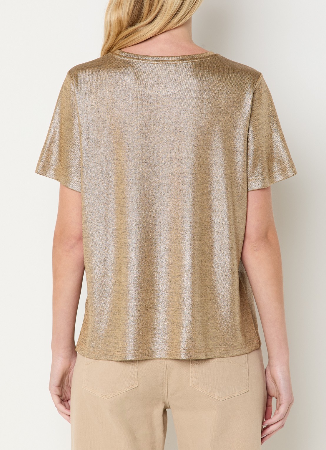 Expresso T-shirt met lurex - achterkant 3 lichtbruin