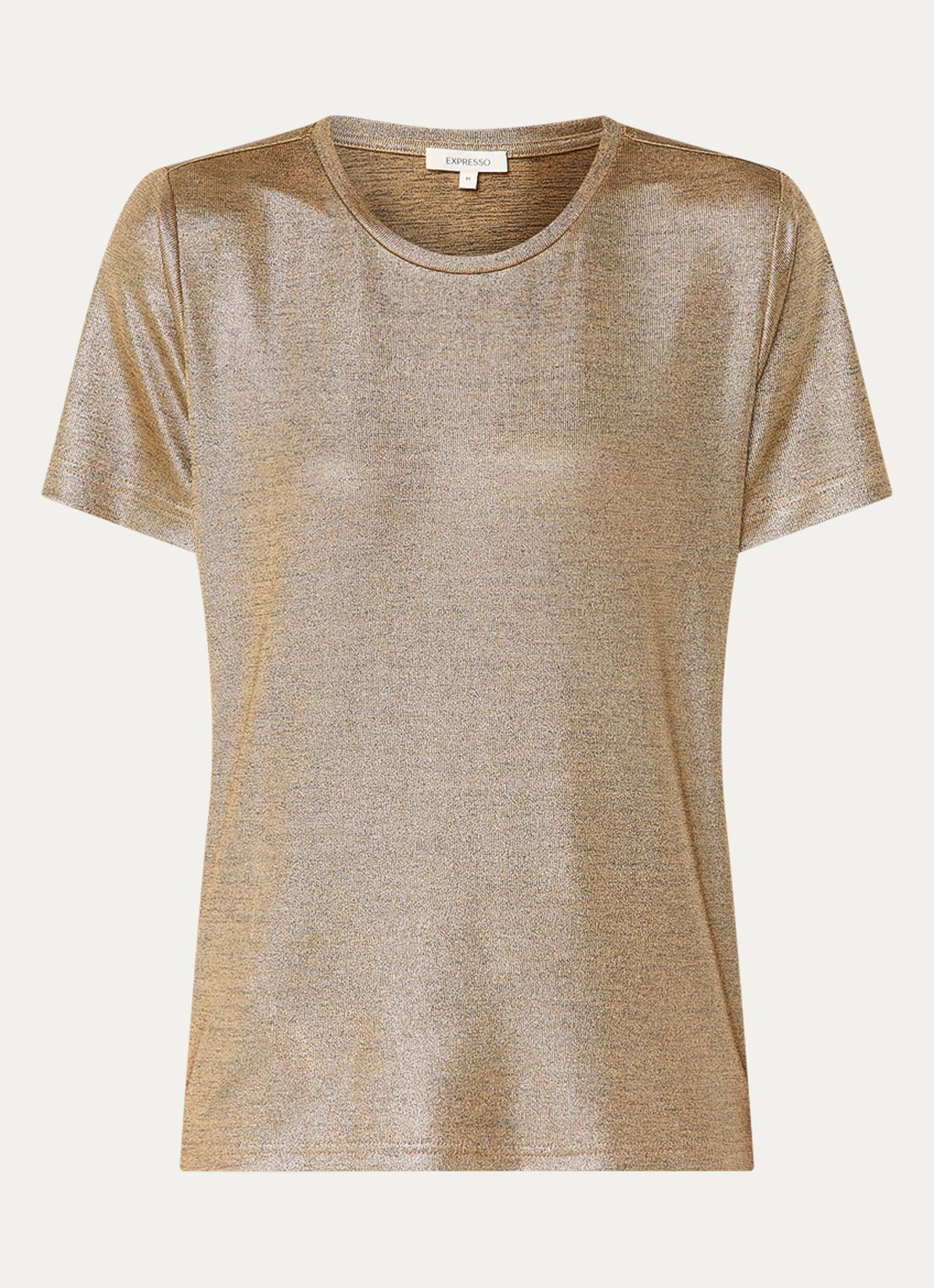 Expresso T-shirt met lurex - voorkant lichtbruin