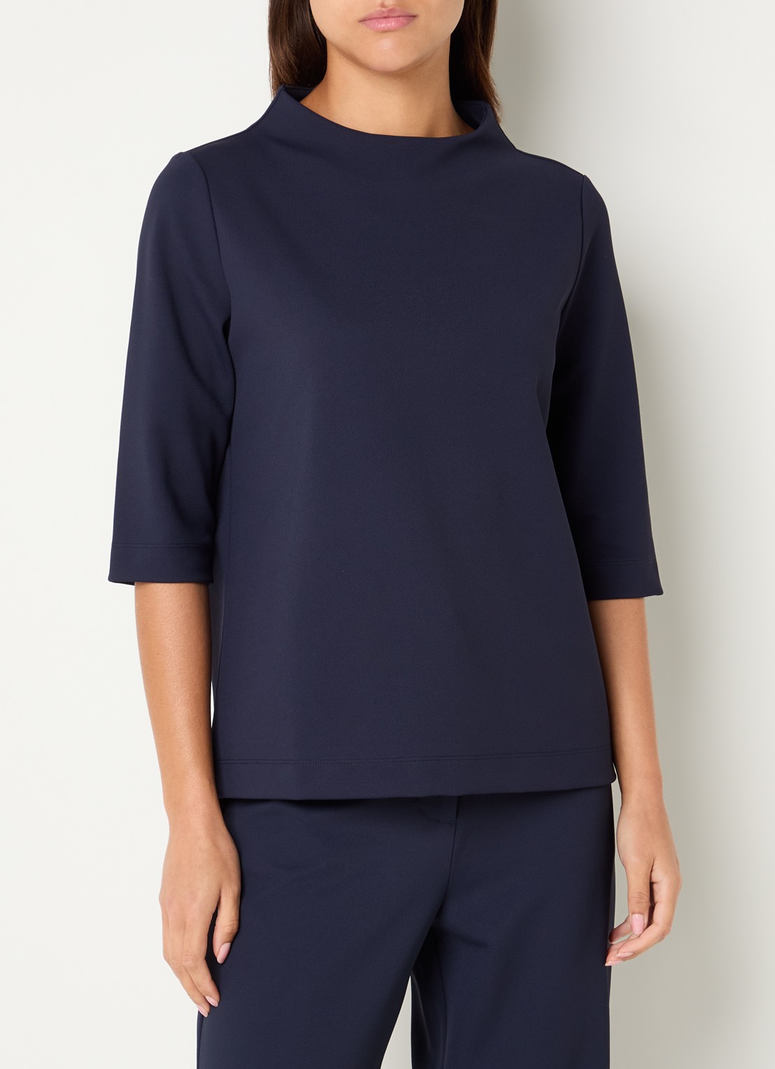 Expresso T-shirt met ronde hals - detail donkerblauw