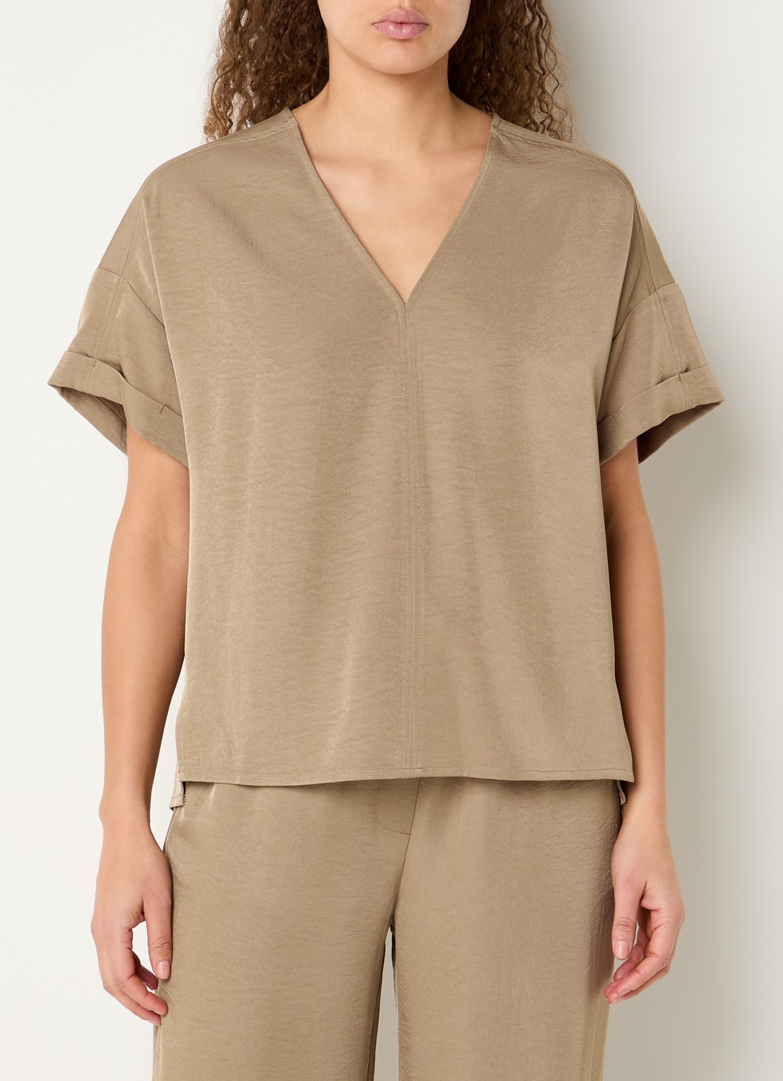 Expresso Top met glanzende finish  - detail 3 roestbruin