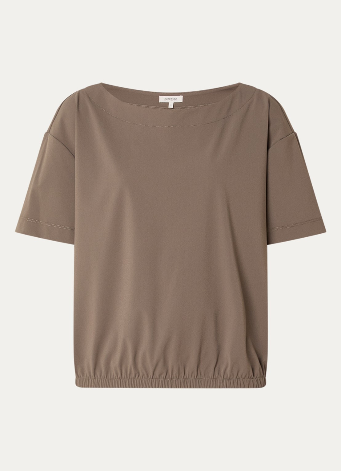 Expresso Travel top met boothals - voorkant 2 zand